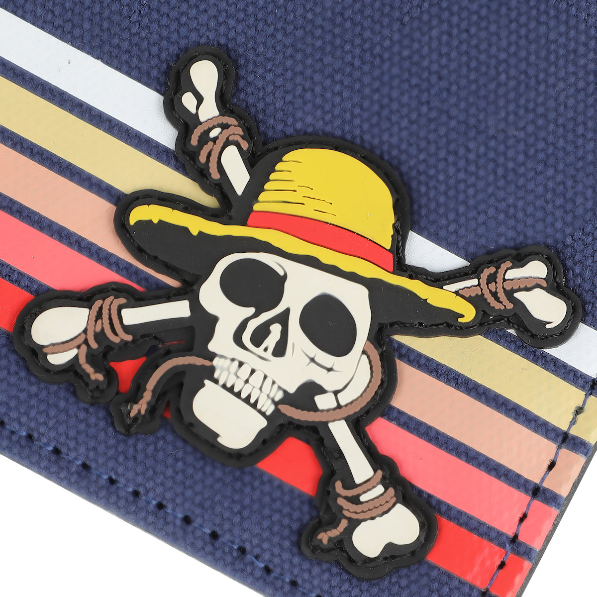 One Piece Live Action Straw Hat Skull & Crossbones Navy Bifold Wallet