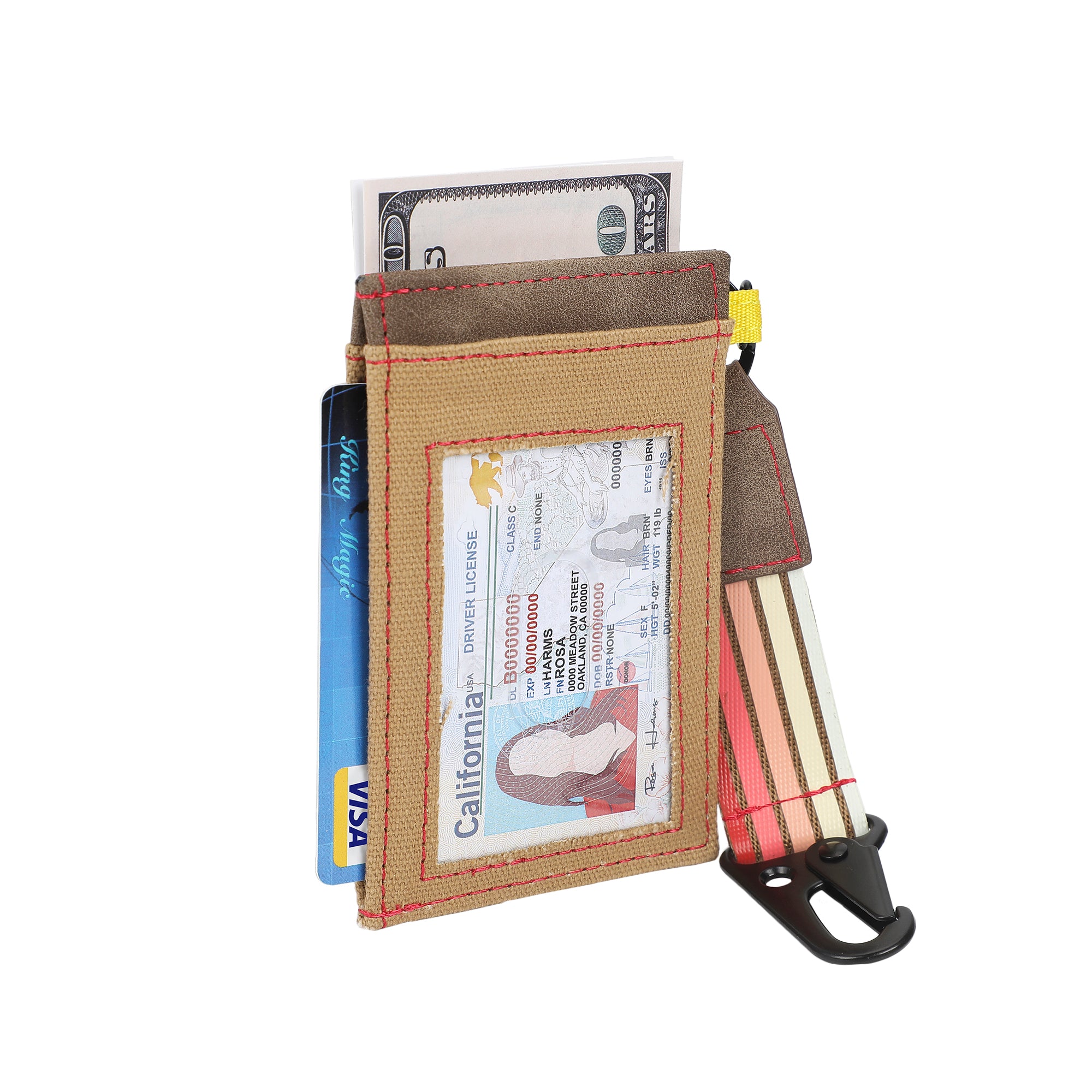 One Piece Live Action Straw Hat Pirates Kanji Logo Brown 4" ID Card Wallet