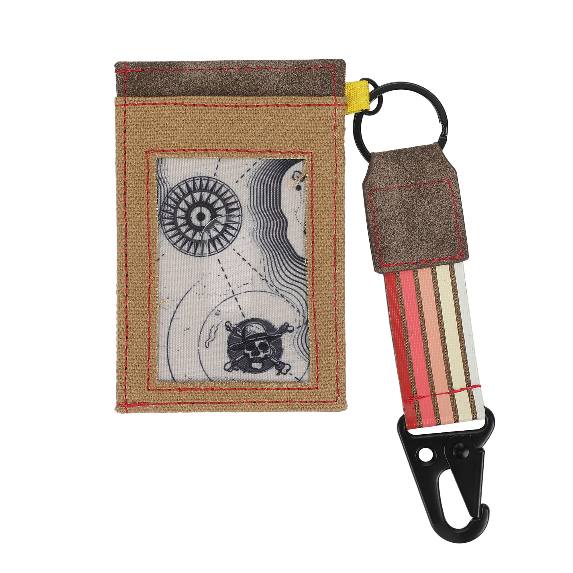 One Piece Live Action Straw Hat Pirates Kanji Logo Brown 4" ID Card Wallet