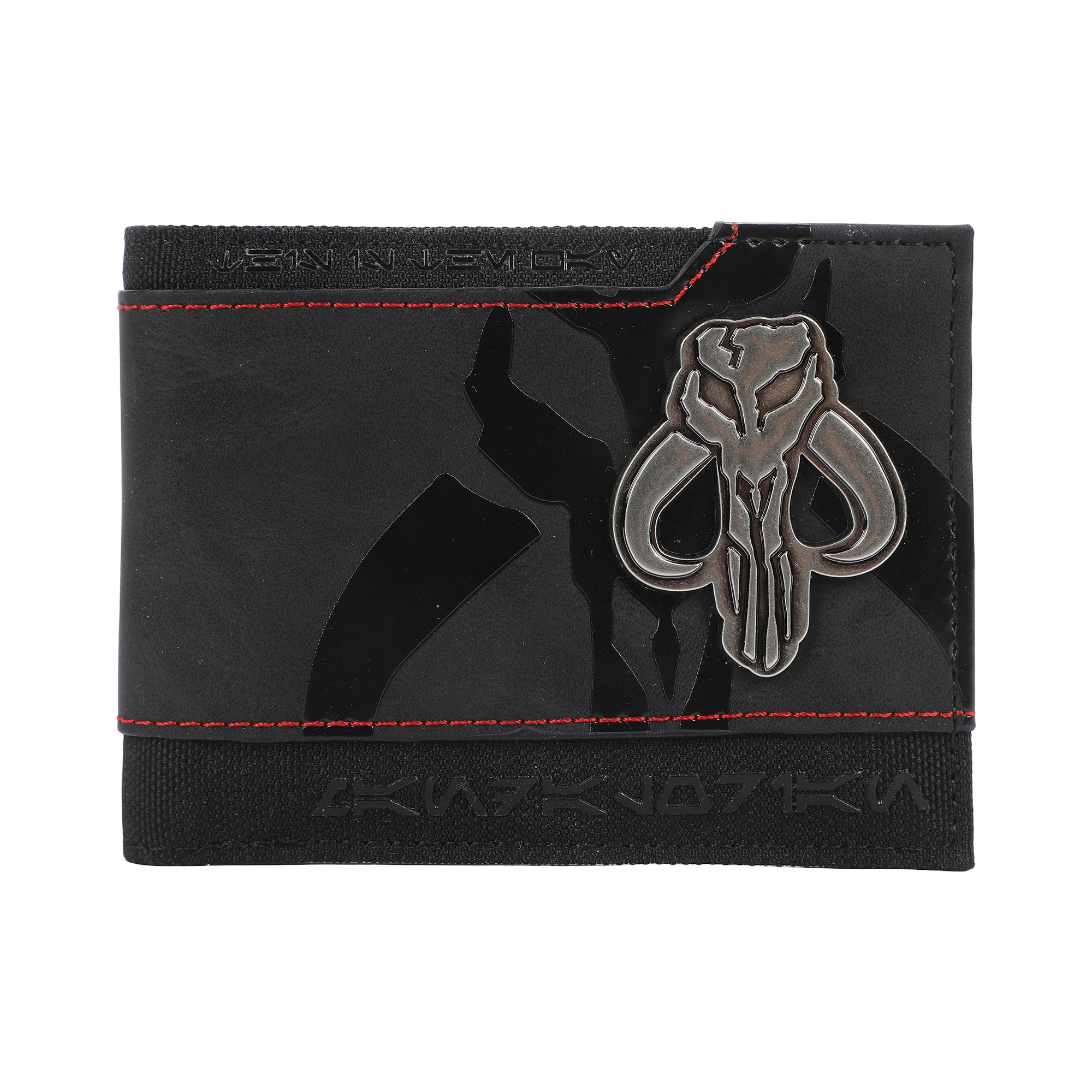 Star Wars The Mandalorian Bantha Skull Crest 3.5” Black Bifold Card Wallet