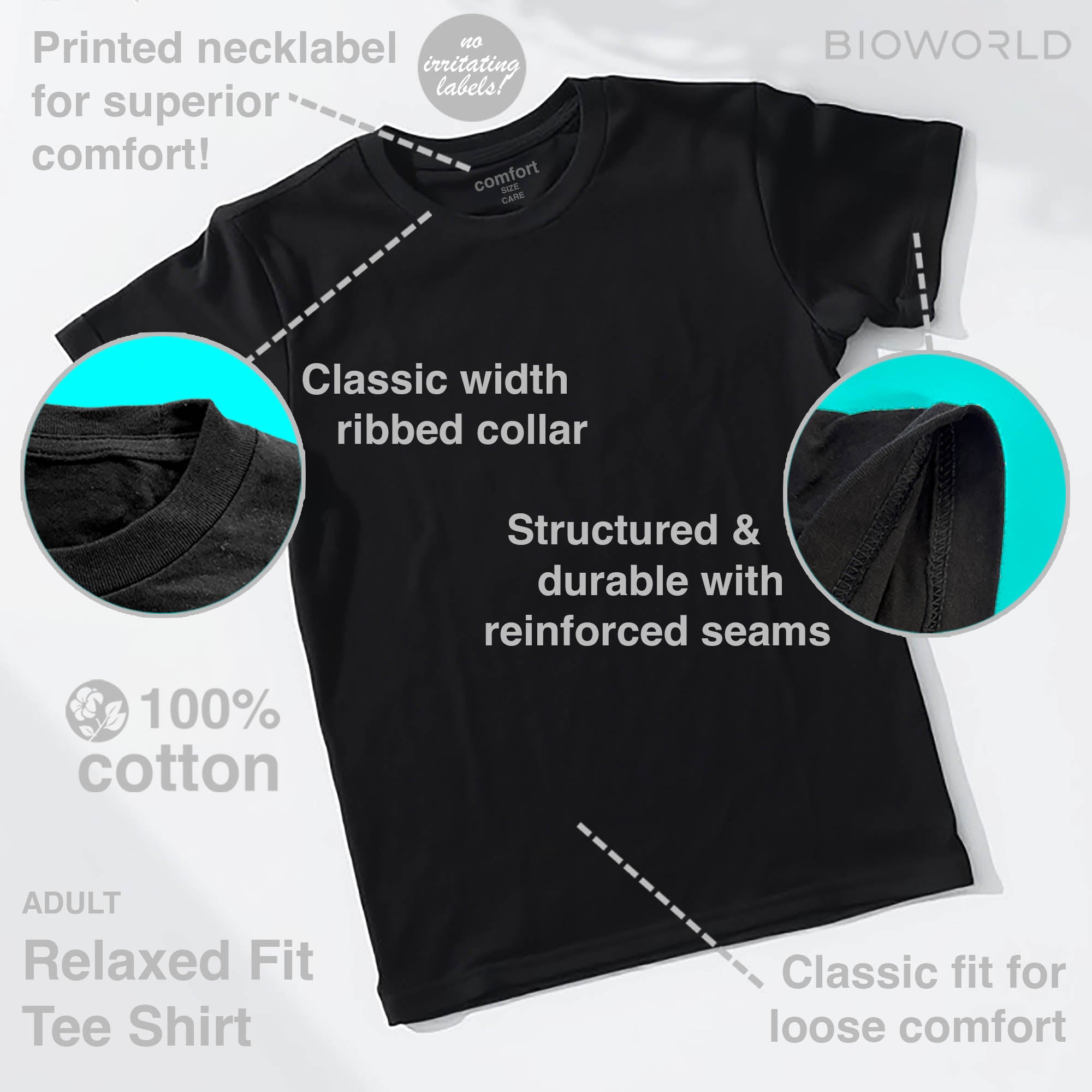 Cobra Kai Furia De Pantera Adult Black Crew Neck Short Sleeve T-shirt