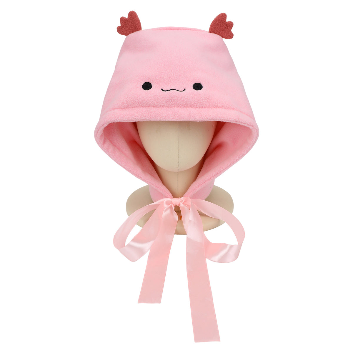 Novelty Beanie 3D Axolotl Hood with Chin Ties Beanie