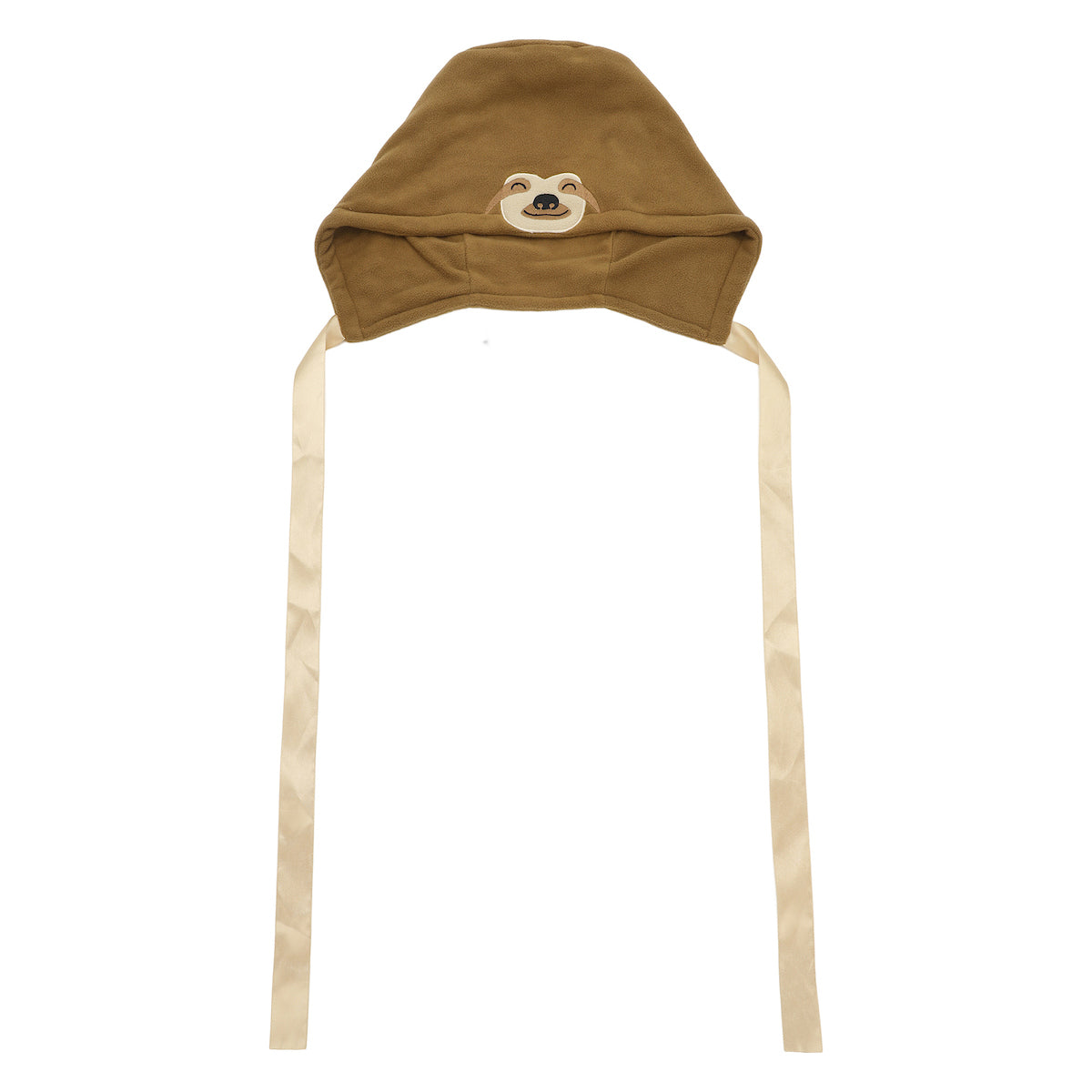 Novelty Beanie 3D Sloth Hood with Chin Ties Beanie