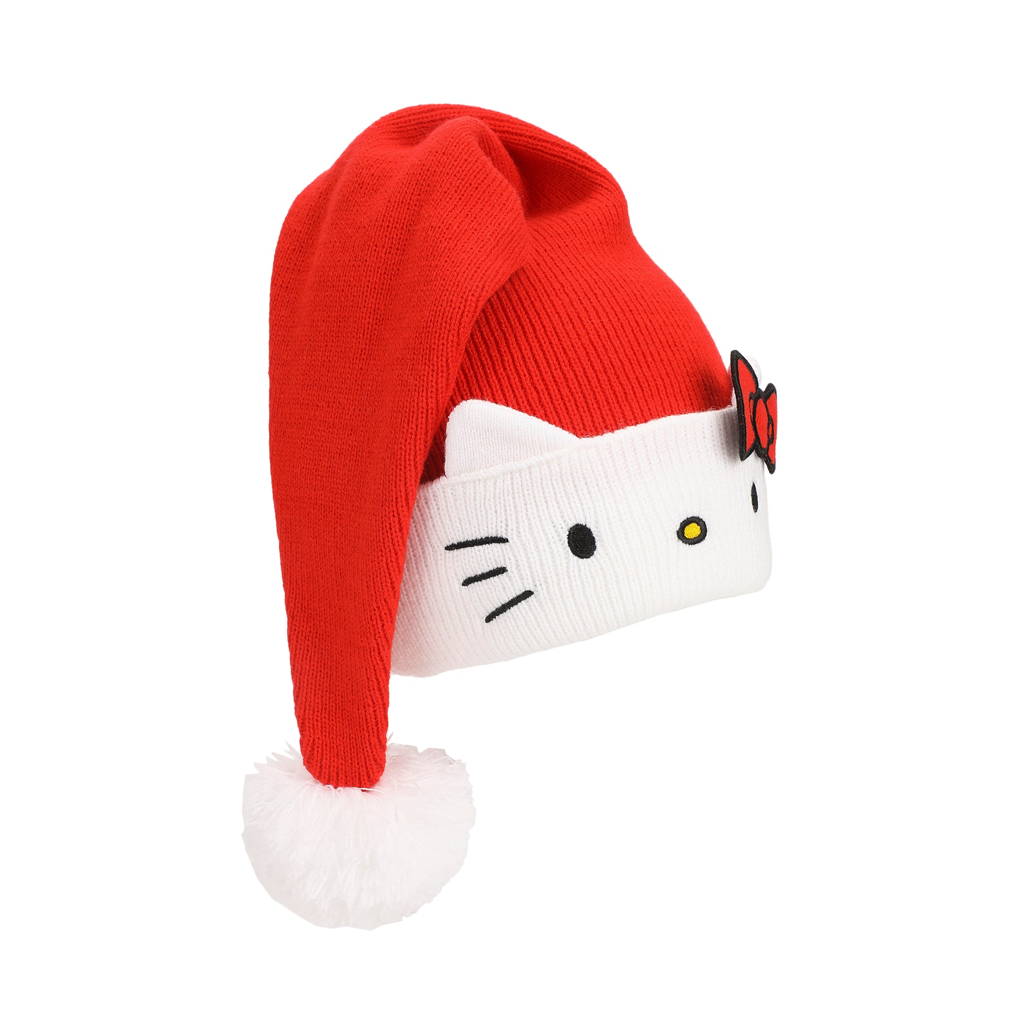 Hello Kitty Big Face Embroidery Cuff Acrylic Santa Hat