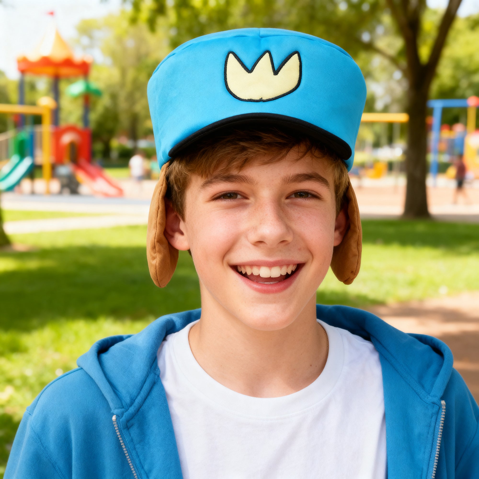 Dog Man 3D Fuzzy Ears Novelty Cap for Kids