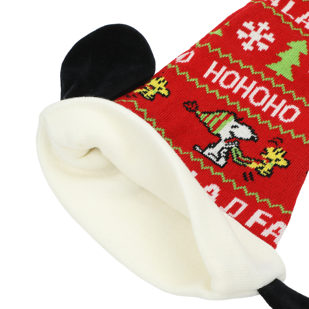Peanuts Snoopy and Woodstock Pattern Adult Christmas Santa Hat