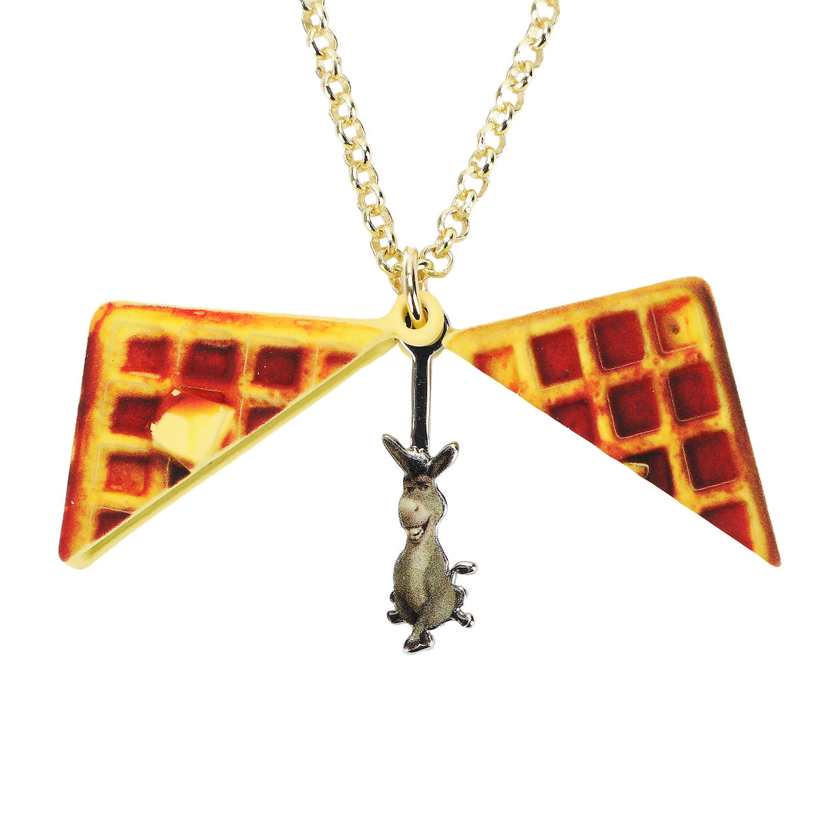 Shrek Waffle Locket Necklace With Donkey Inside-OSFA