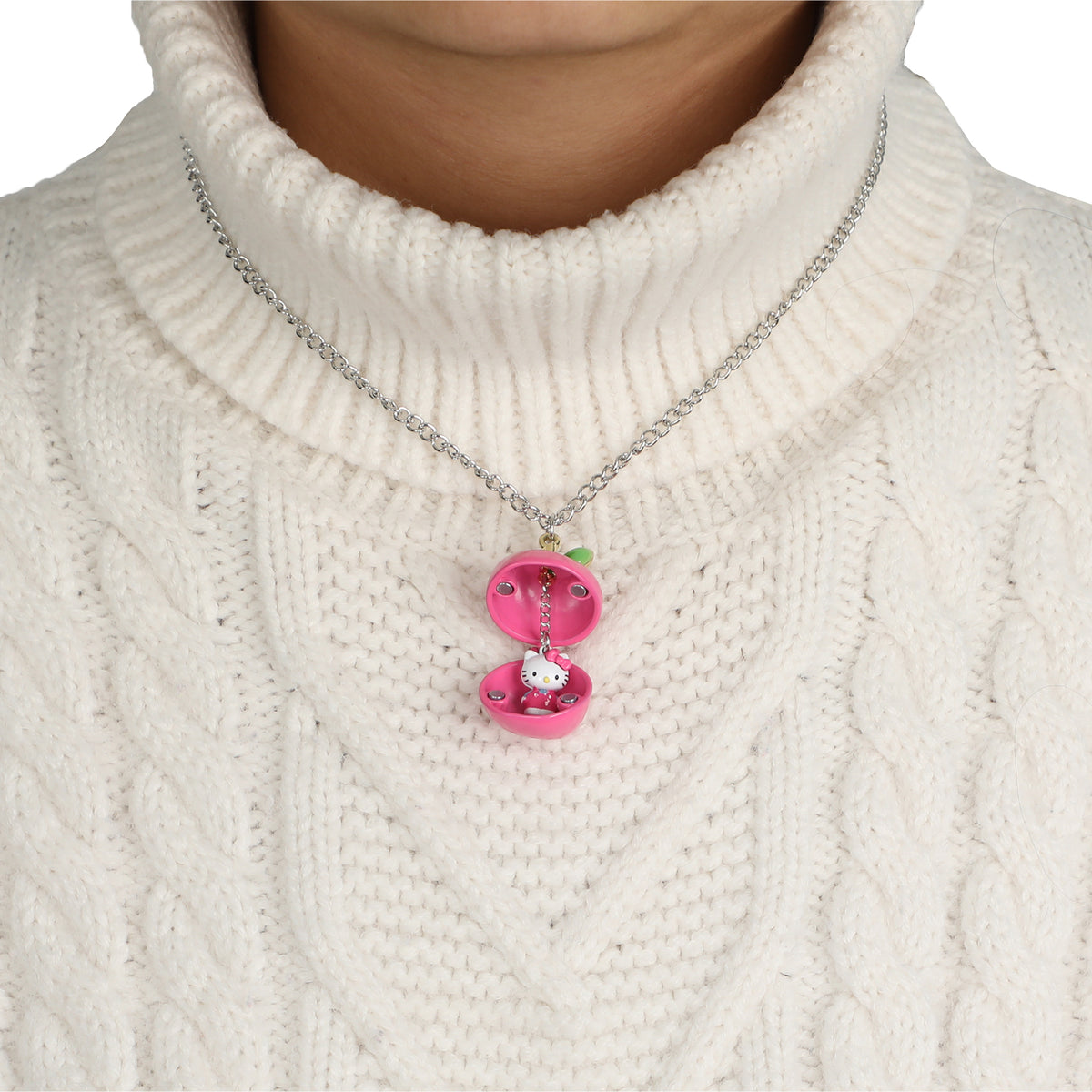 Hello Kitty Apple 14" Locket Necklace With Character Inside