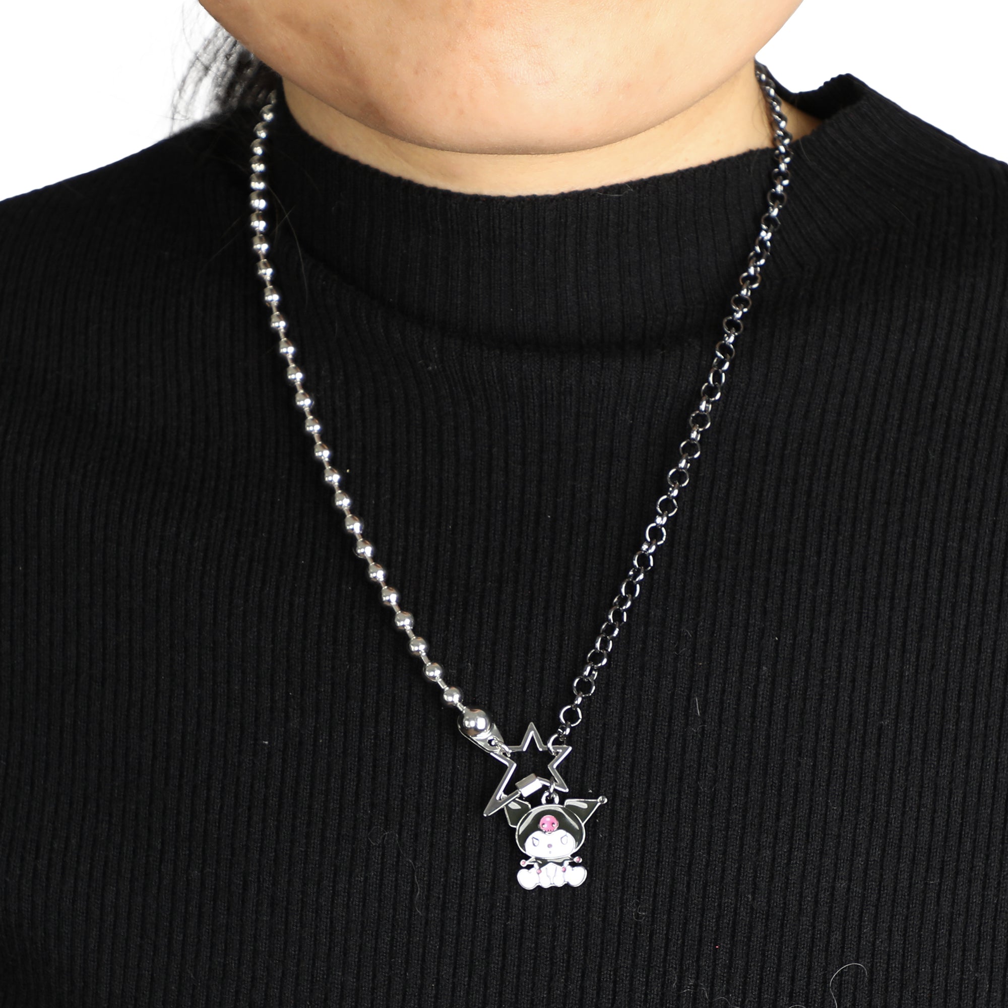 Kuromi Star Necklace With Two Chain Options