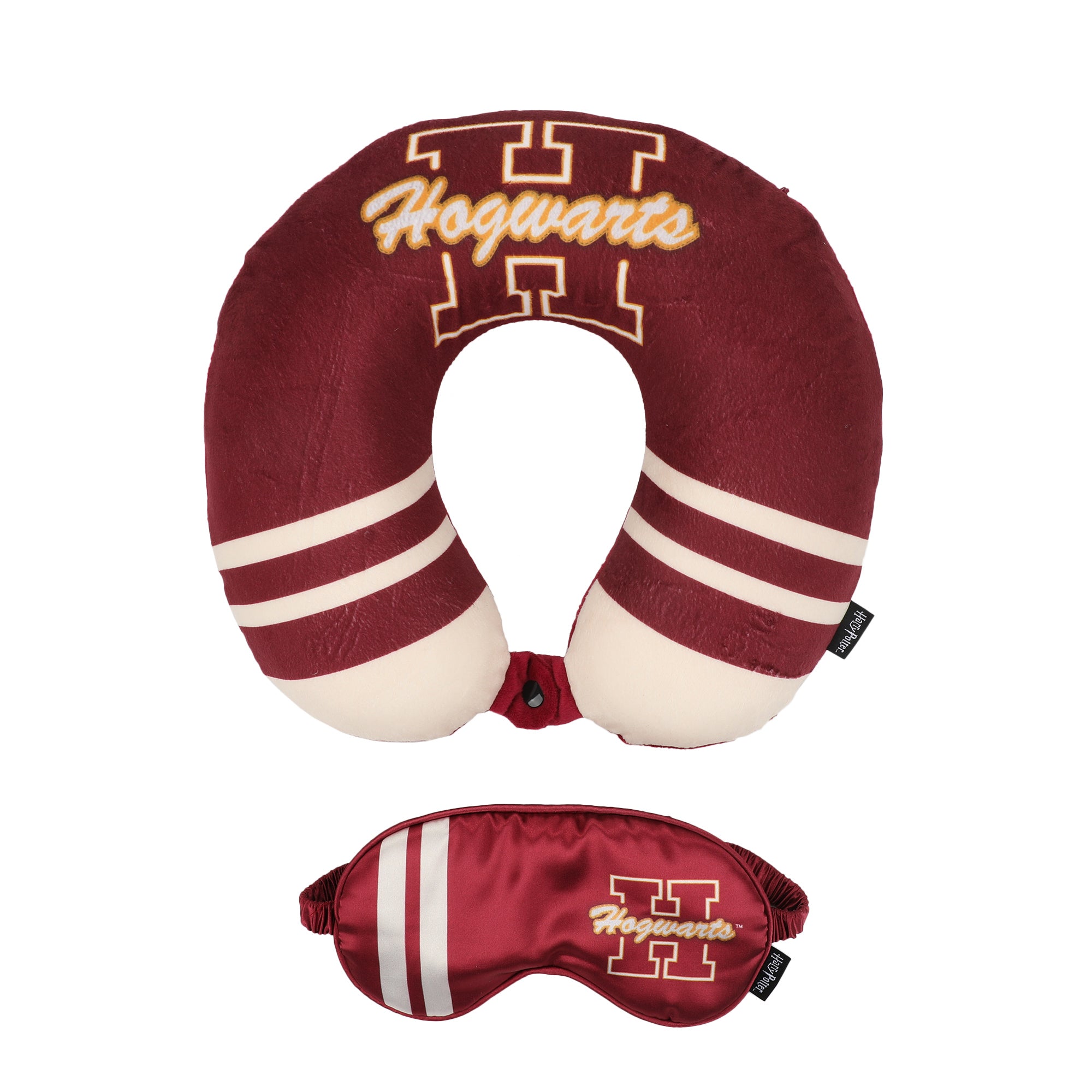 Adult Harry Potter Hogwarts Travel Set with Neck Pillow, Eye Mask, and Throw Blanket - Magical Comfort for Wizarding World Fans!