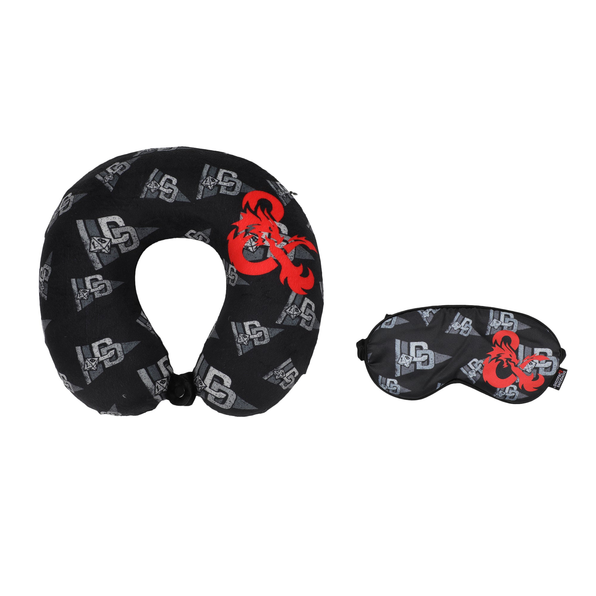 Dungeons & Dragons Adult Travel Set with Neck Pillow, Eye Mask, and Throw Blanket - Perfect for Adventure-Loving Travelers!