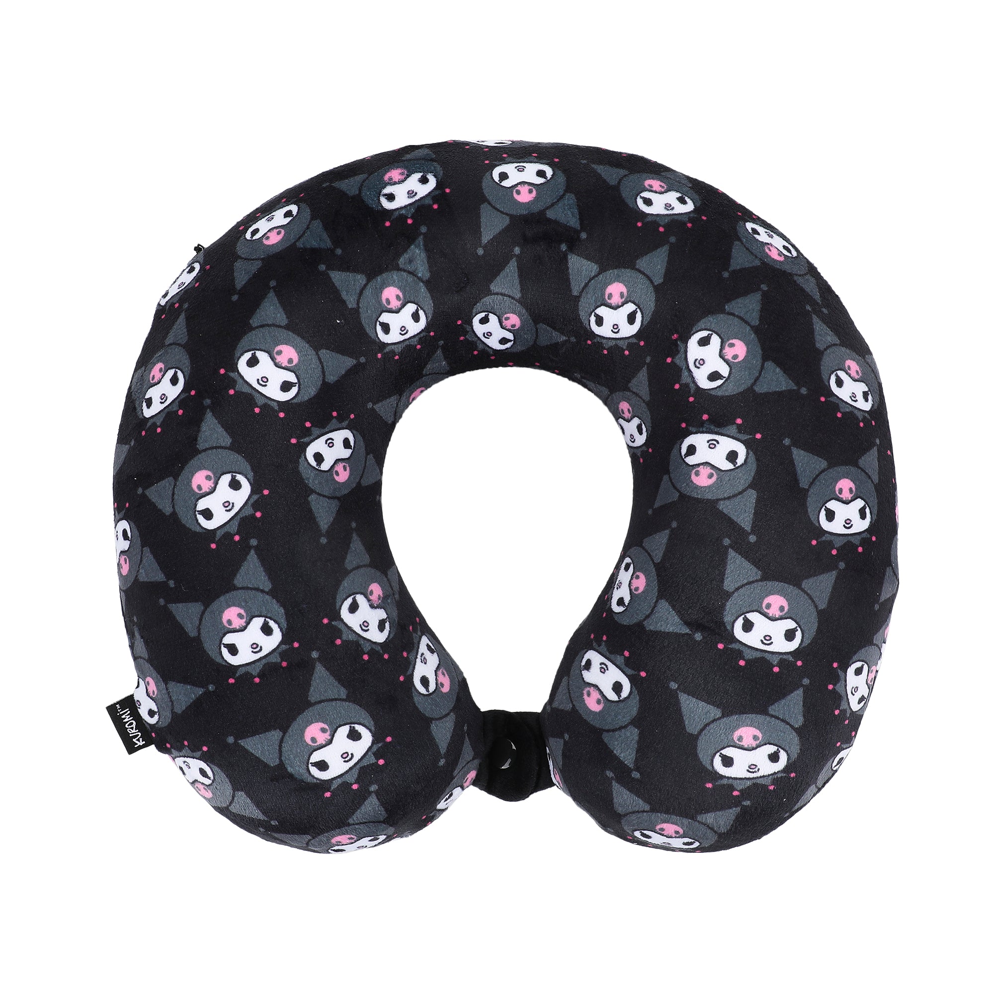 Kuromi 3-Piece Travel Set With Neck Pillow, Eye Mask, And Luggage Tag