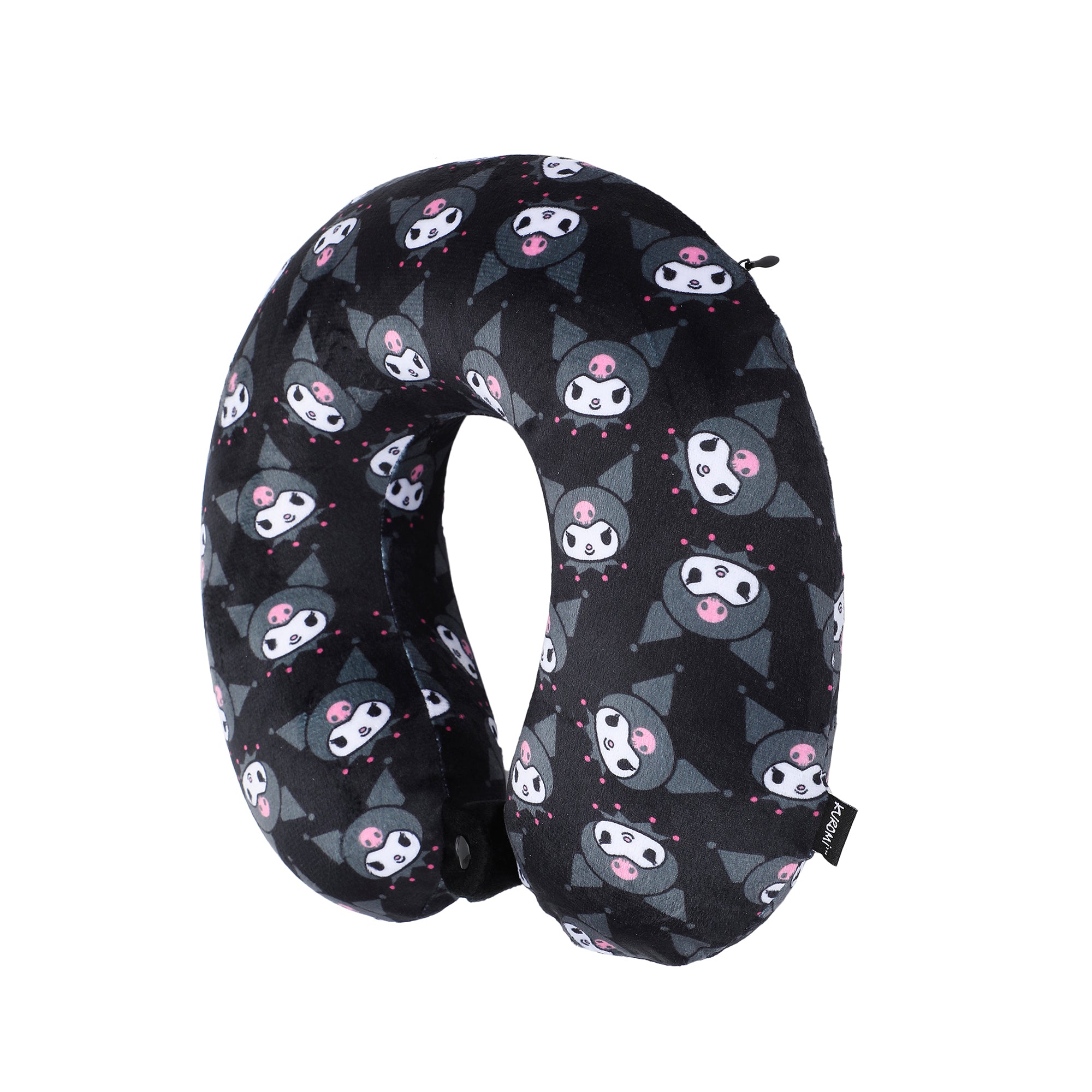 Kuromi 3-Piece Travel Set With Neck Pillow, Eye Mask, And Luggage Tag