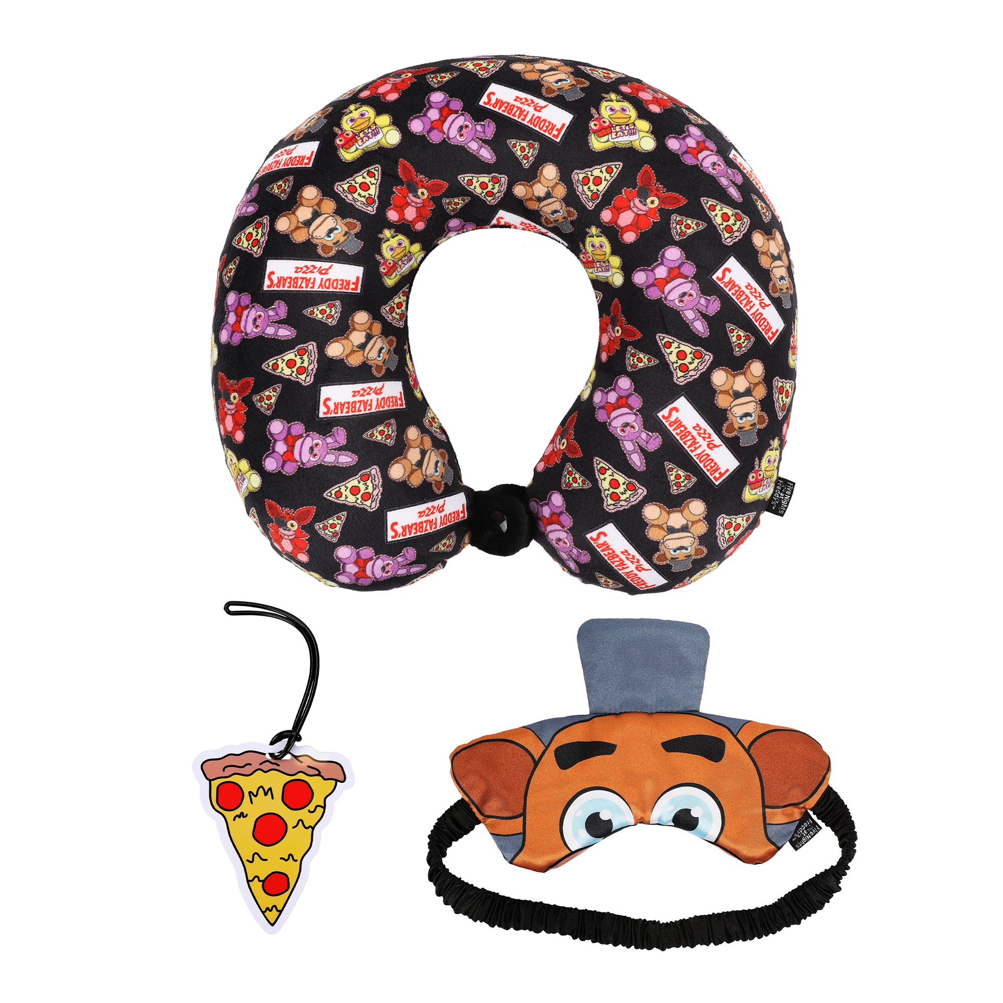 Five Nights at Freddy's 3-Piece Travel Set With Neck Pillow, Eye Mask, And Luggage Tag