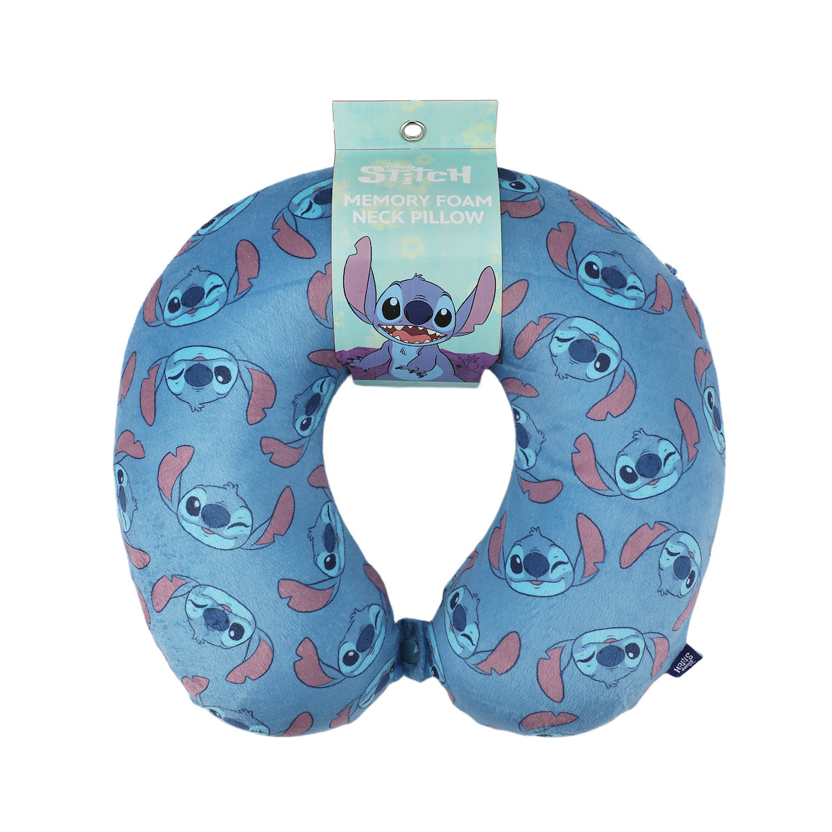 Disney Stitch All-Over Print Blue 12" Neck Pillow