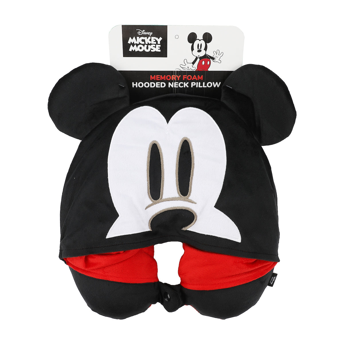 Disney Mickey Mouse Red & Black Hooded Neck Pillow