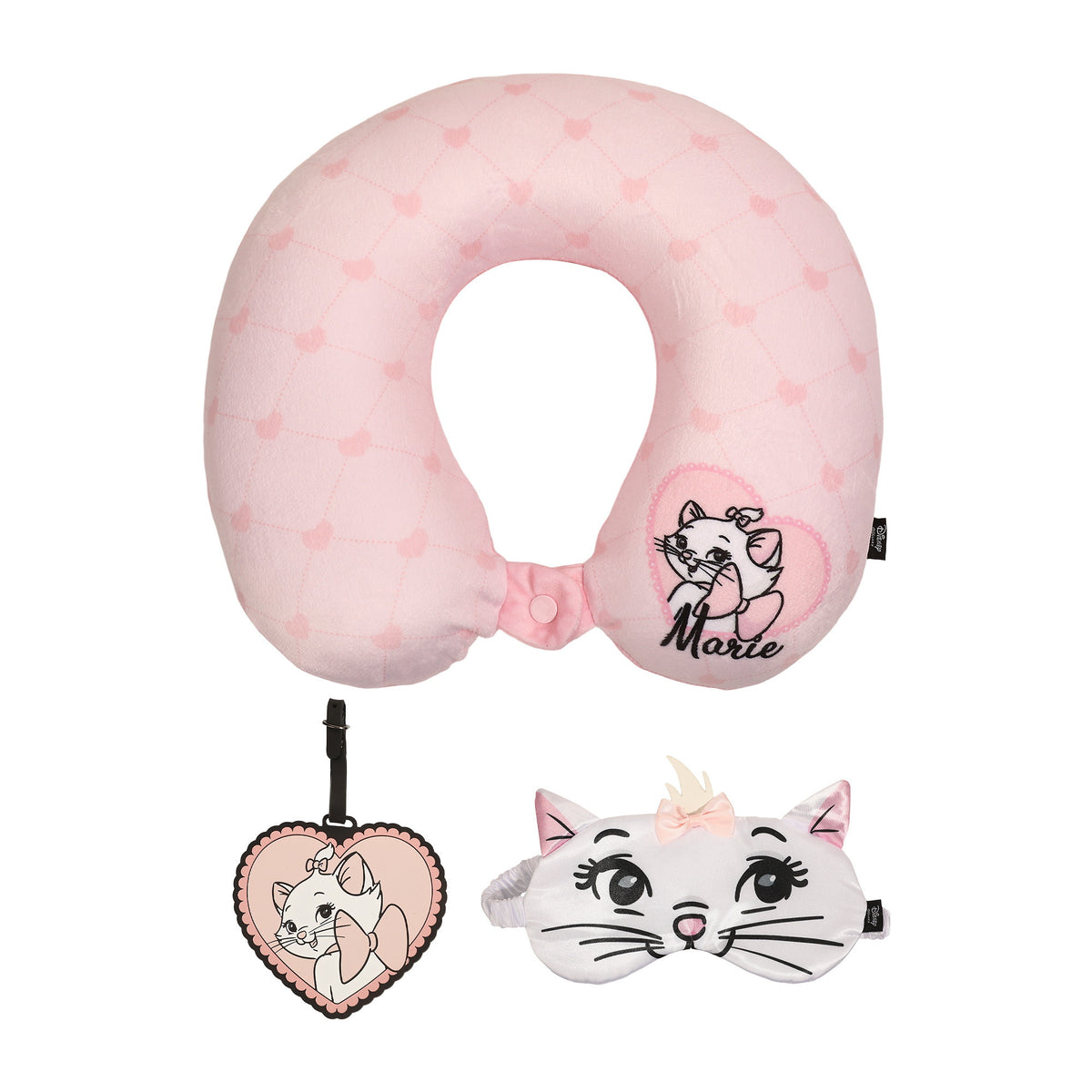 Aristocats Marie Neck Pillow with Eye Mask and Luggage Tag for Kids