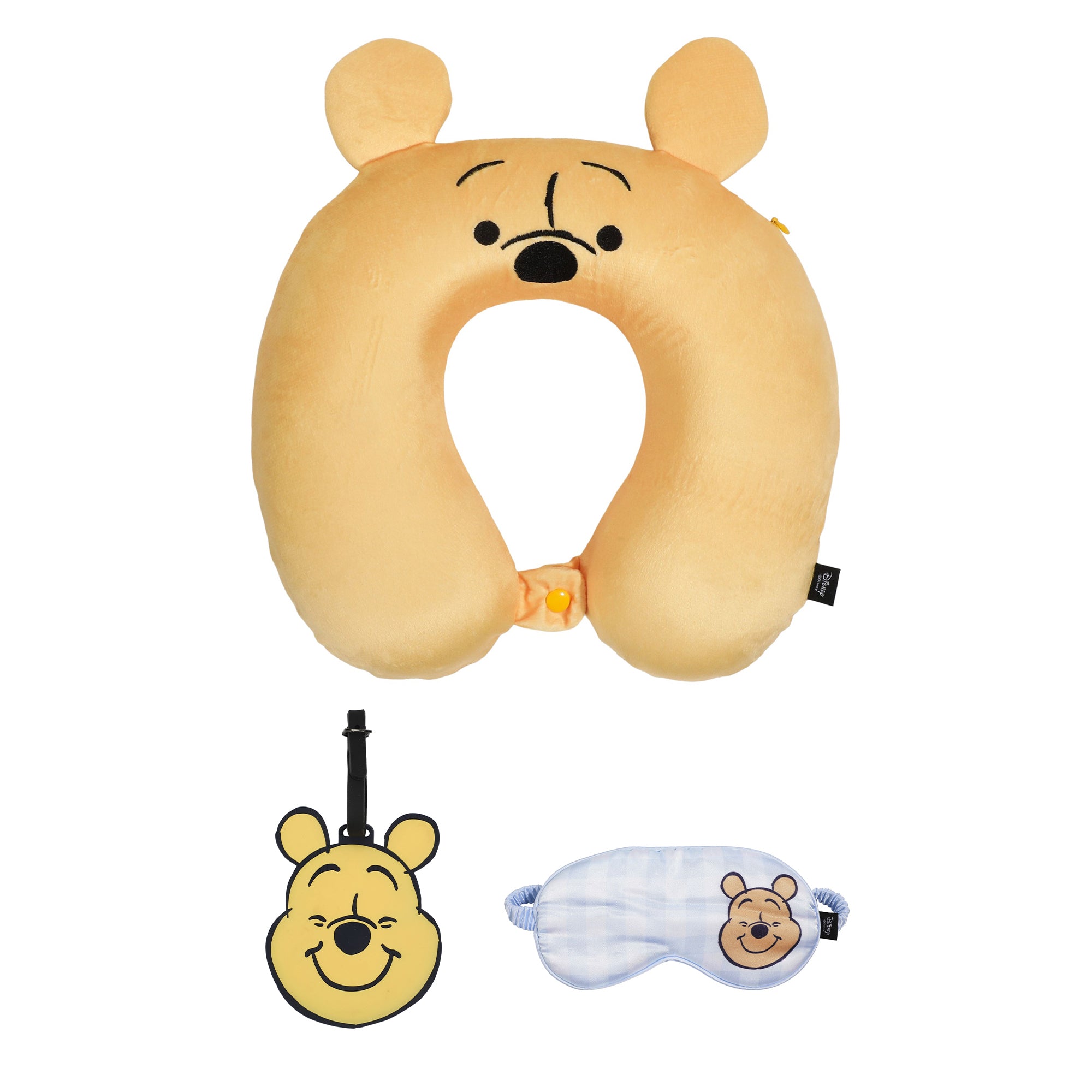 Winnie The Pooh Kids Neck Pillow Eye Mask Luggage Tag Set