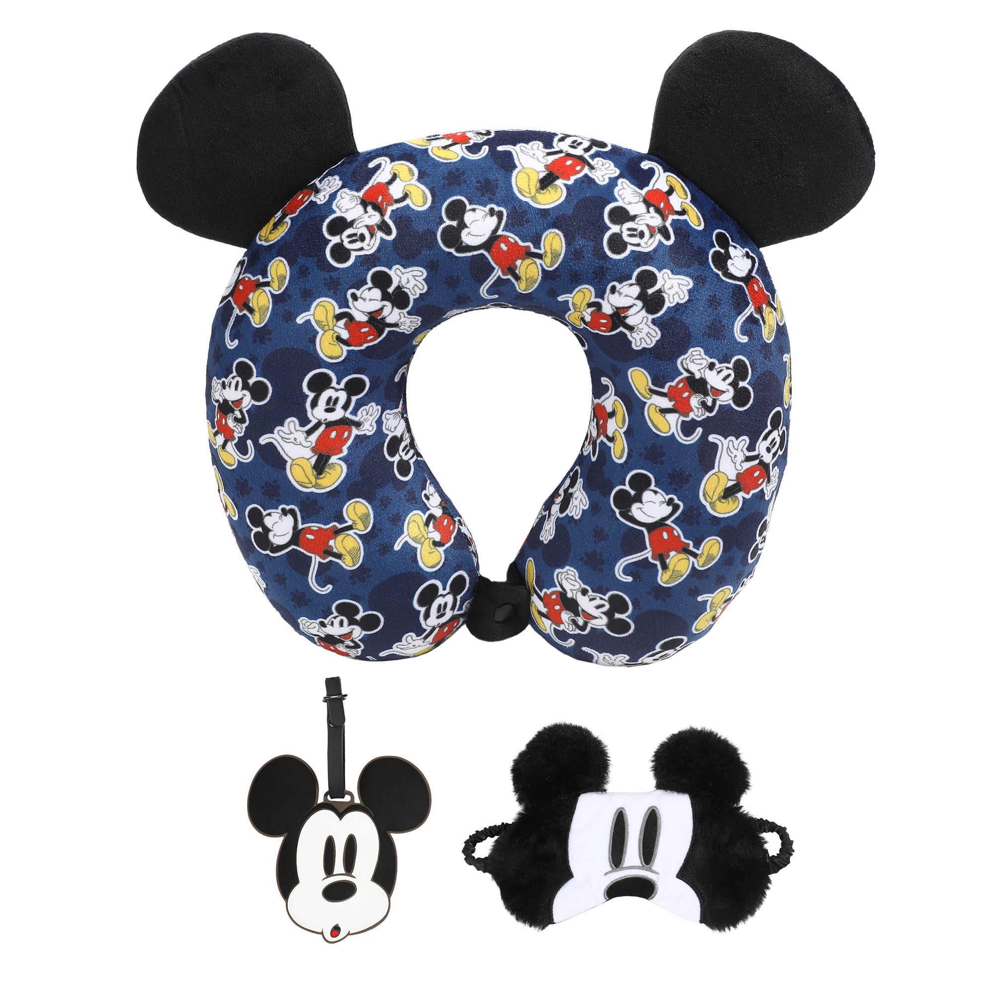 Mickey Mouse Kids Neck Pillow Set with Sleep Mask and Luggage Tag