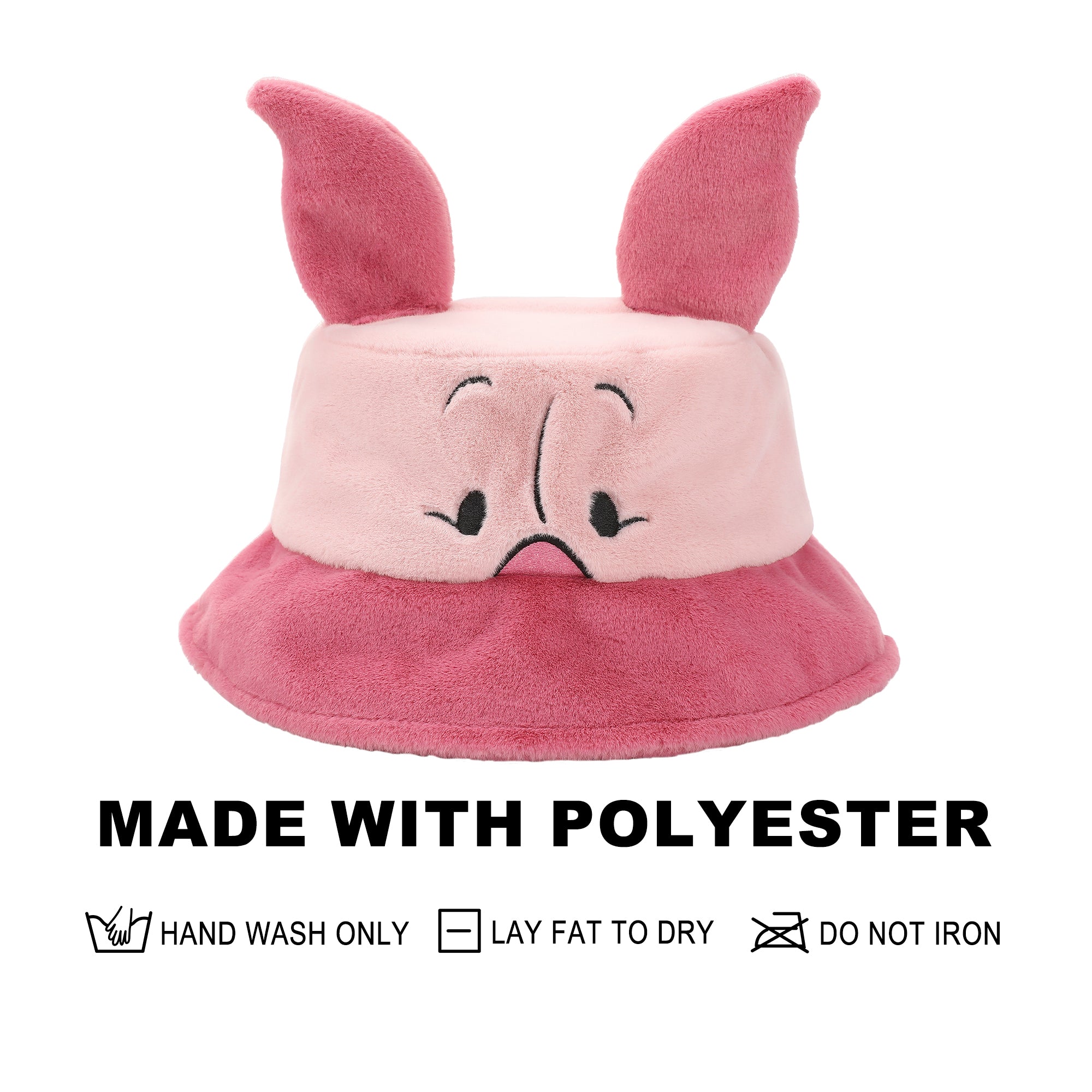 Winnie The Pooh Piglet Pink Short Faux Fur Bucket Hat