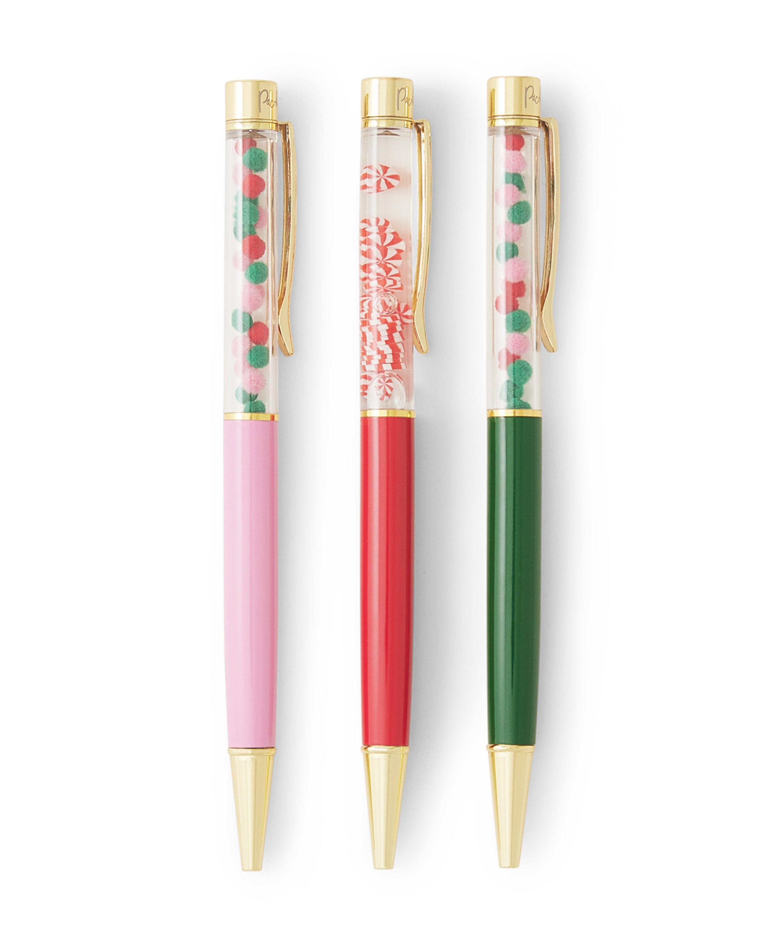 Letters To Santa 3-Pack Trapped Confetti Ballpoint Pen Set