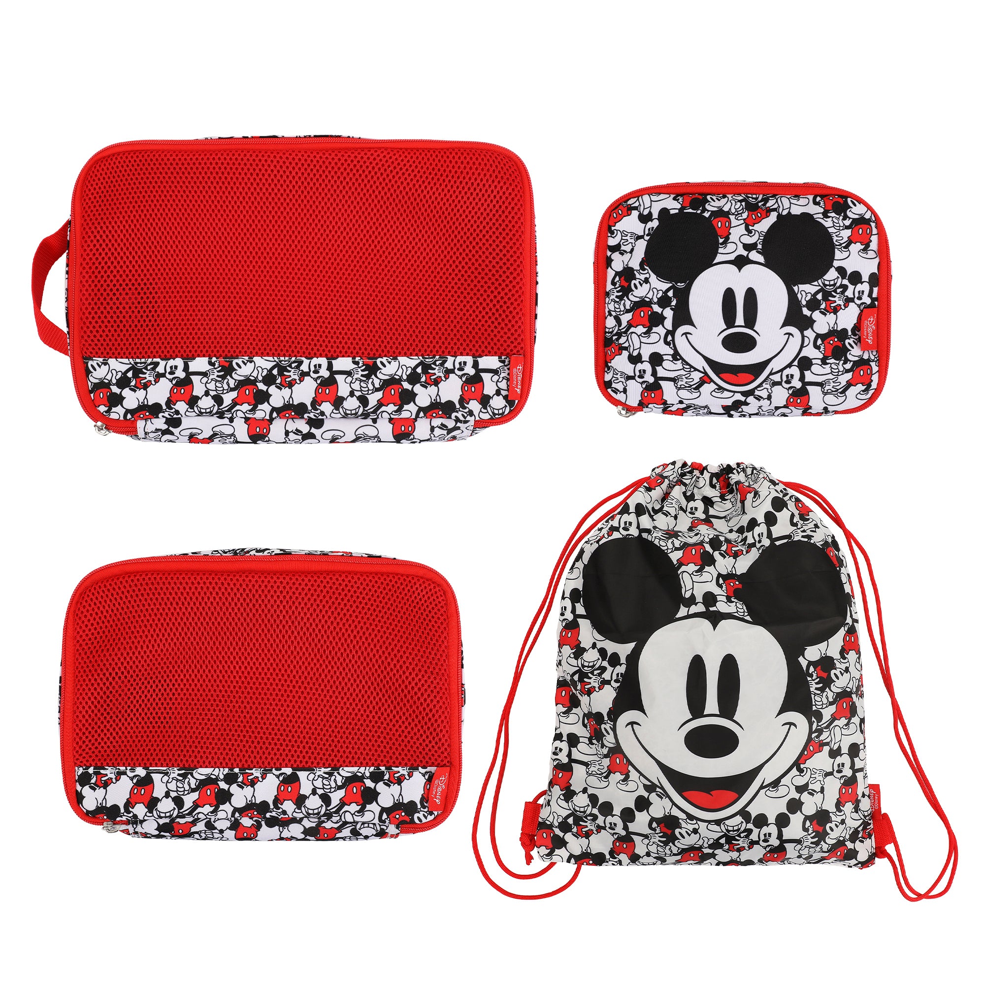 Disney Mickey Mouse Character Face 4-Piece Packing Cube & Laundry Bag Set