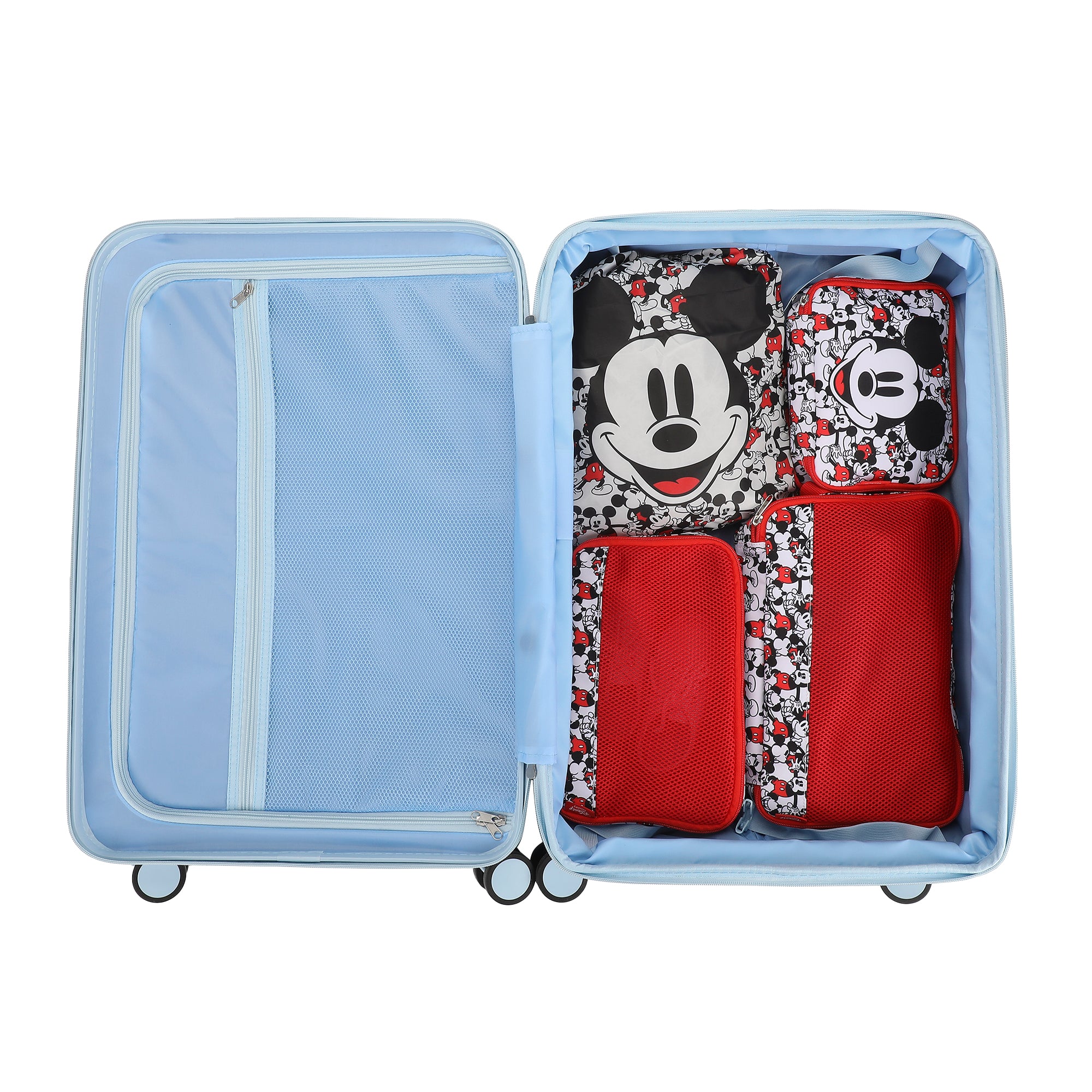 Disney Mickey Mouse Character Face 4-Piece Packing Cube & Laundry Bag Set