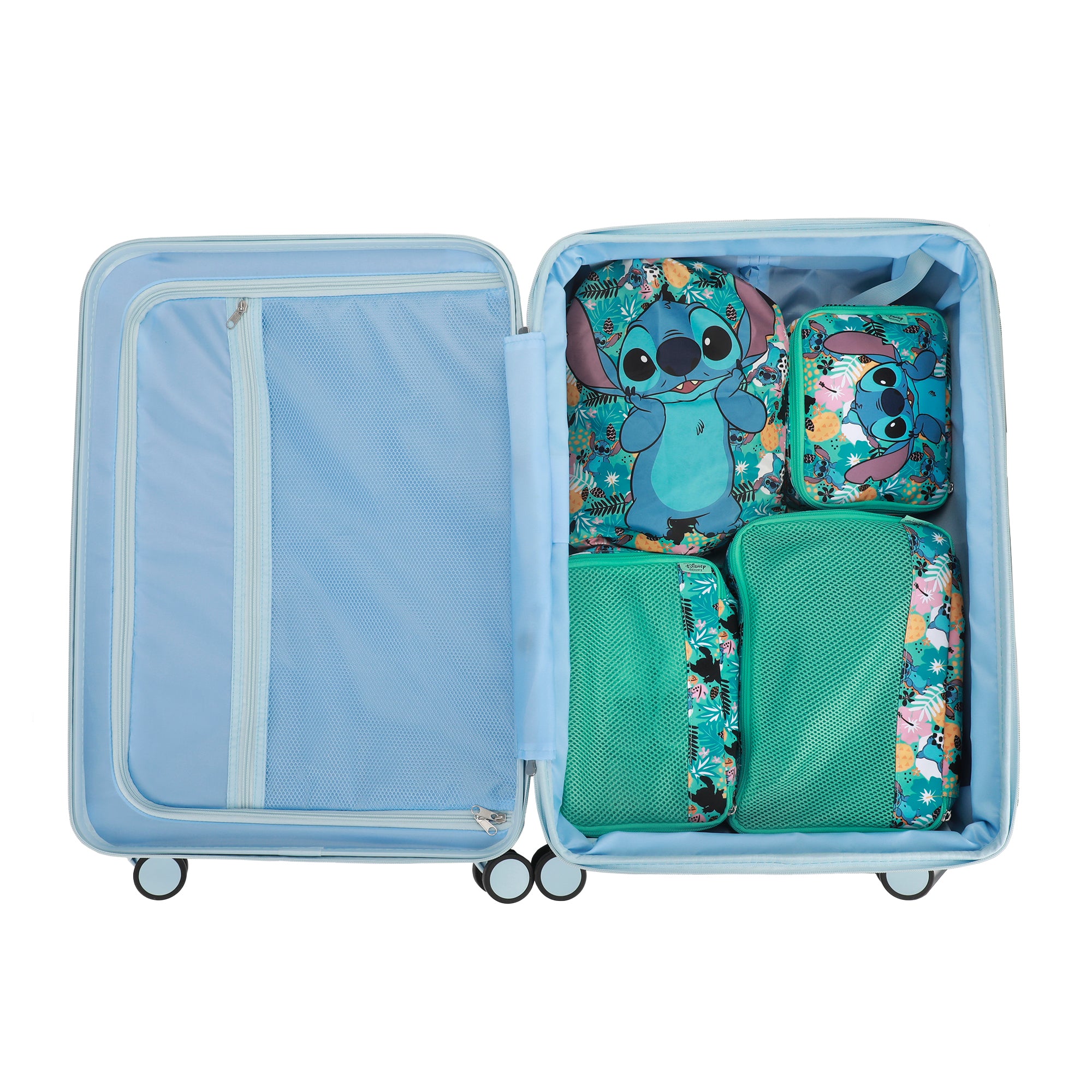 Lilo & Stitch Floral Print Stitch 4-Piece Packing Cube & Laundry Bag Set