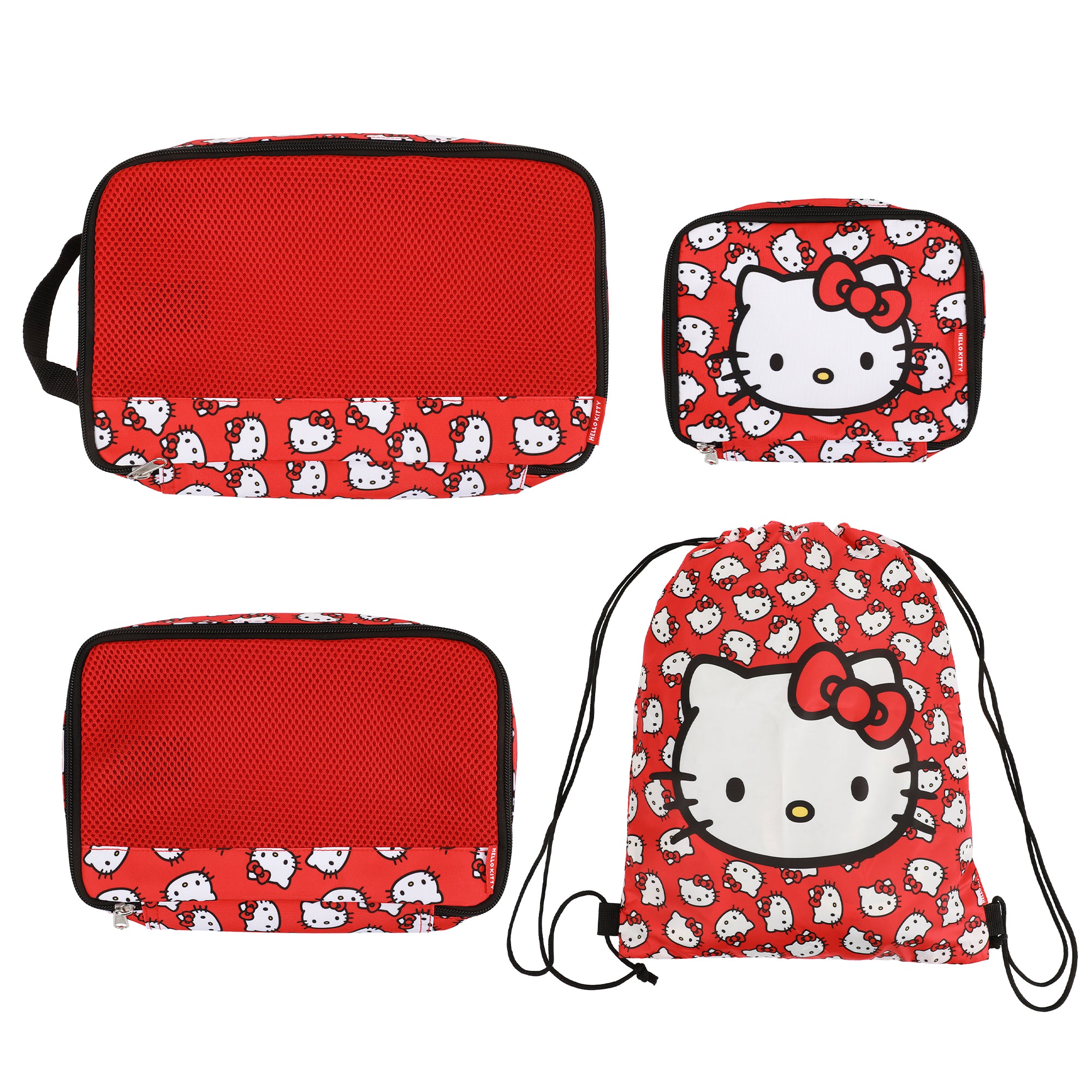 Hello Kitty Faces 4-Piece Packing Cube & Laundry Bag Set