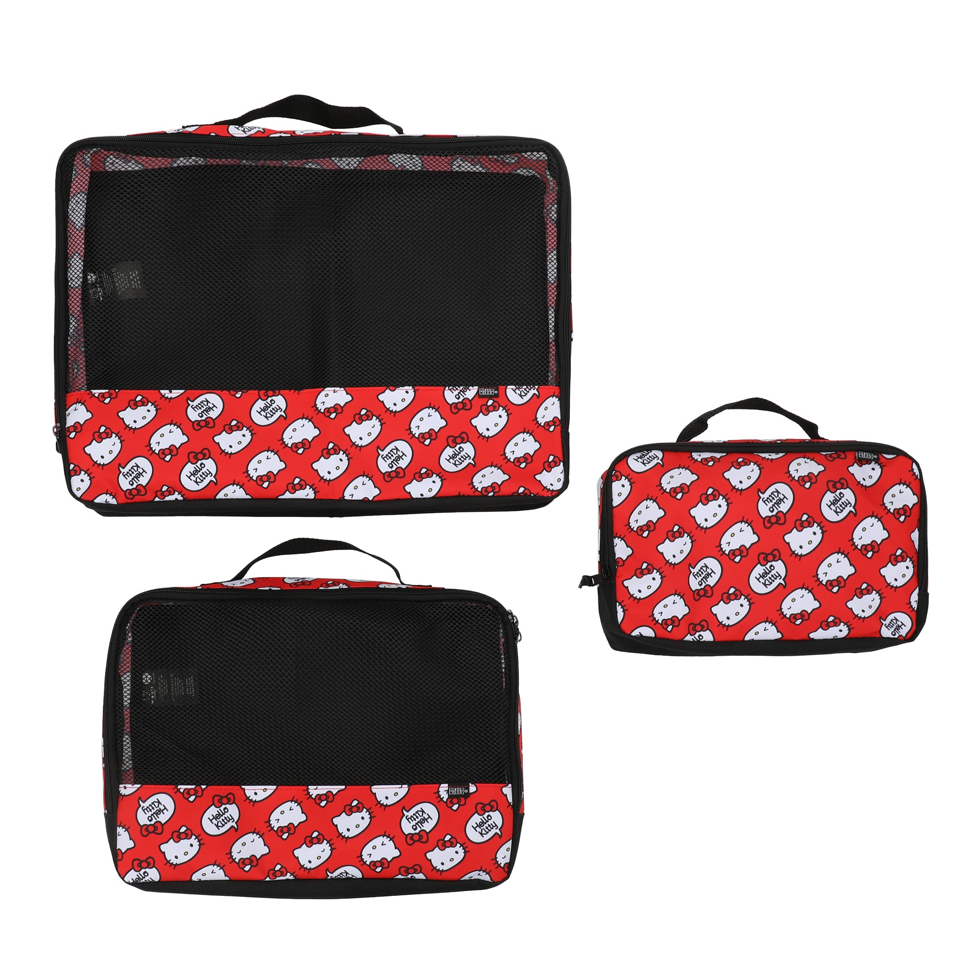 Hello Kitty All-Over Character Print 3-Piece Red Packing Cube Set