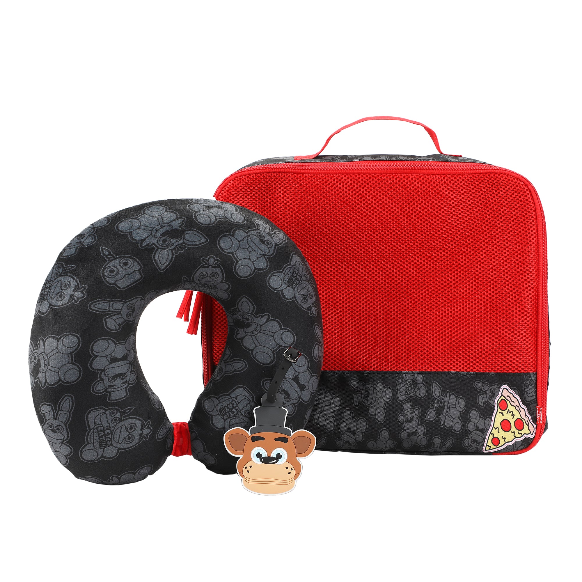 Five Nights At Freddy's 3-Piece Neck Pillow Packing Cube & Luggage Tag Travel Set