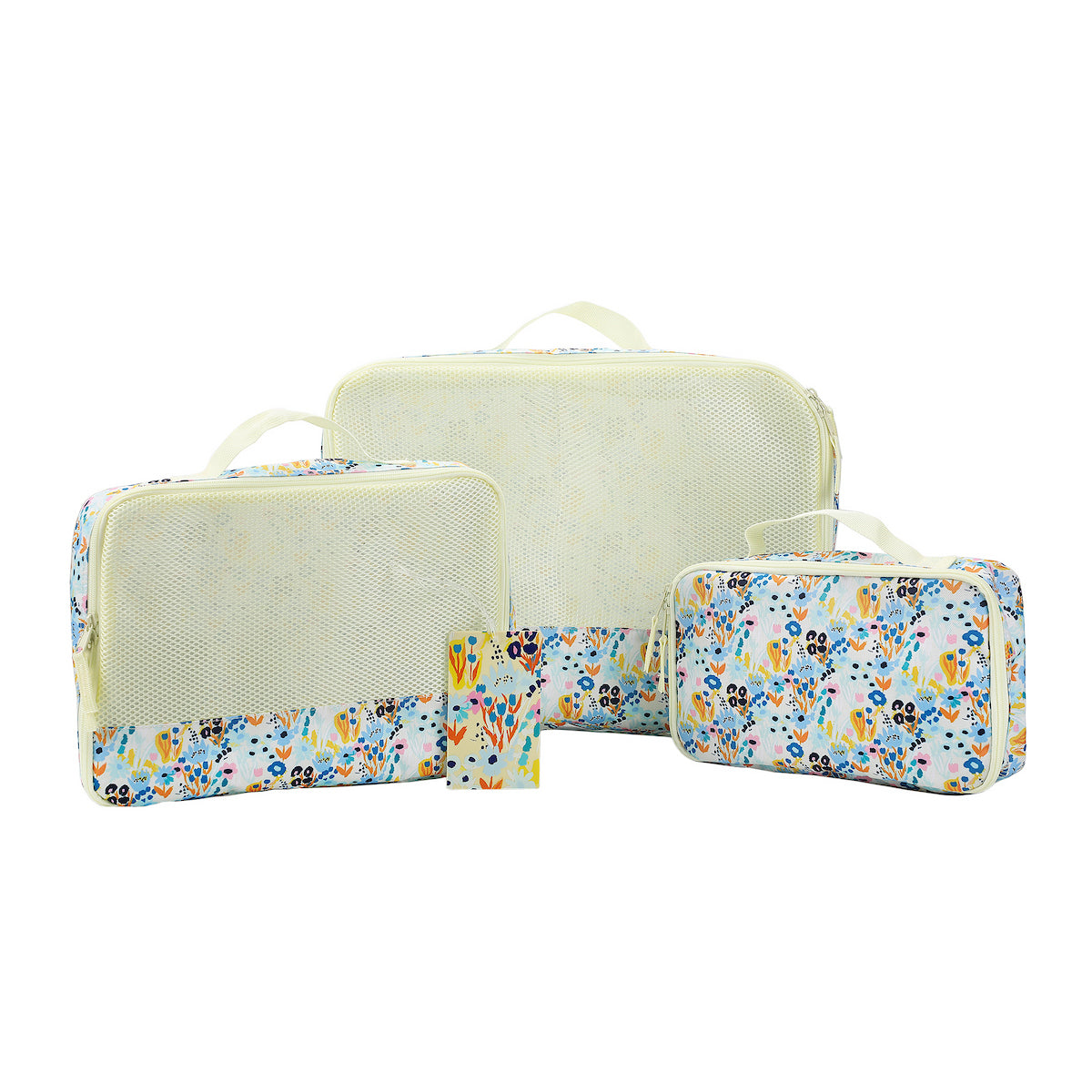 Floral Print 4-Piece Packing Cube & Luggage Tag Set