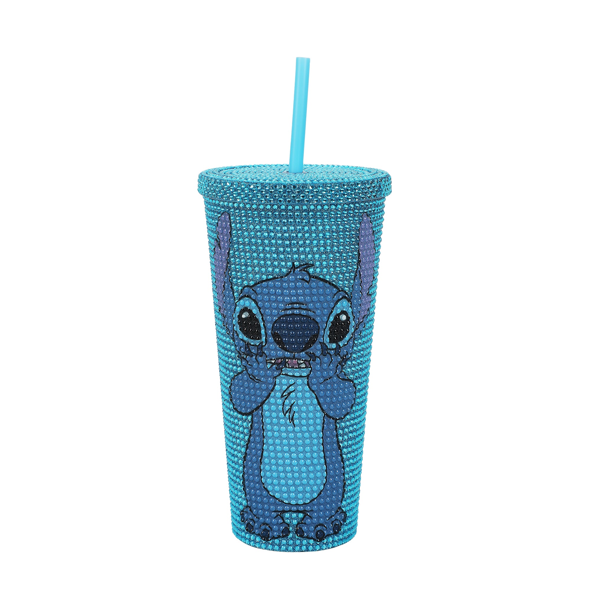 Disney Stitch Sweet Thing 20 Oz Blue Rhinestone-Studded Plastic Cup