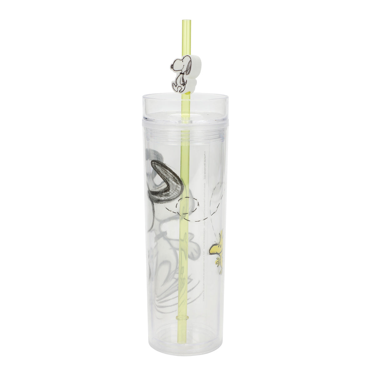 Peanuts Snoopy & Woodstock 16 Oz Slim Plastic Tumbler