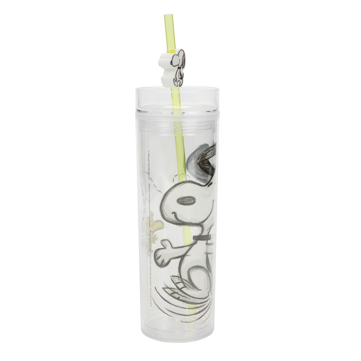 Peanuts Snoopy & Woodstock 16 Oz Slim Plastic Tumbler