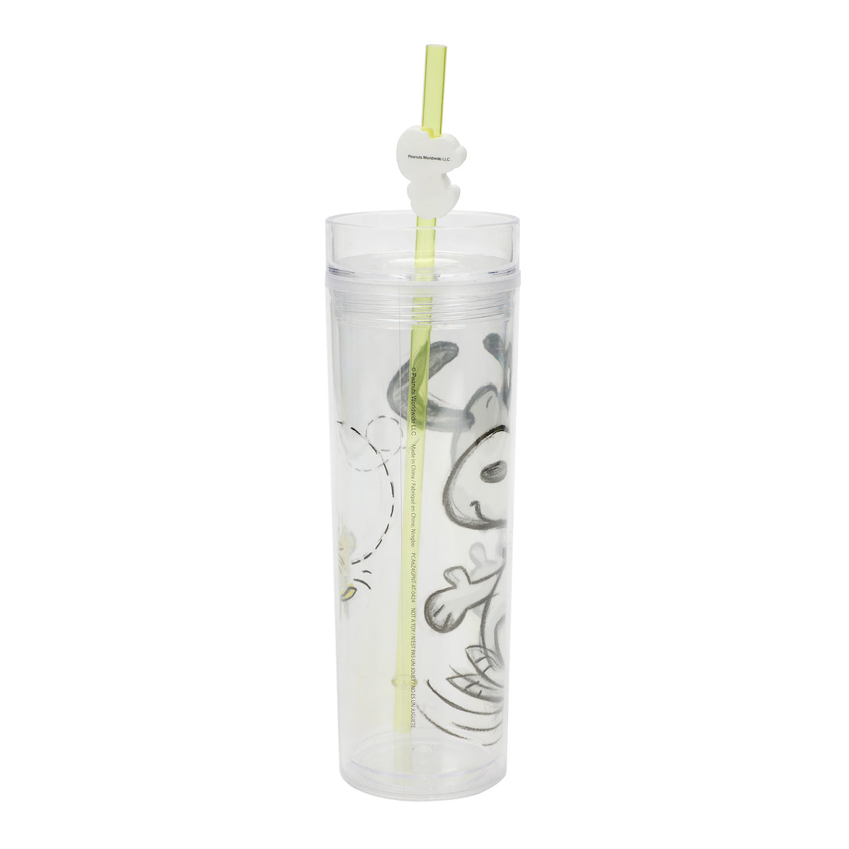 Peanuts Snoopy & Woodstock 16 Oz Slim Plastic Tumbler