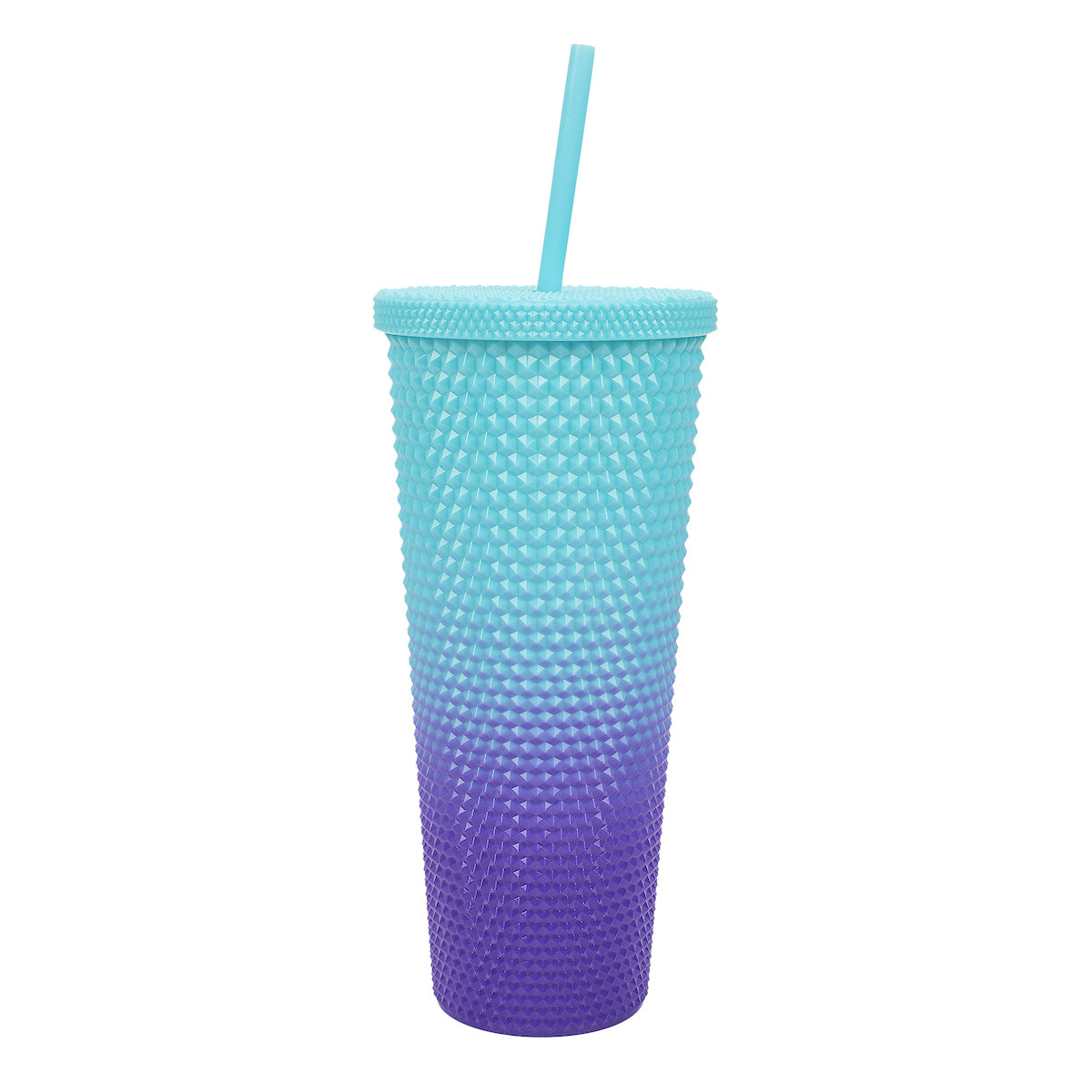 Disney Stitch Hearts & Flowers Blue Ombre 24 Oz Spiked Acrylic Tumbler