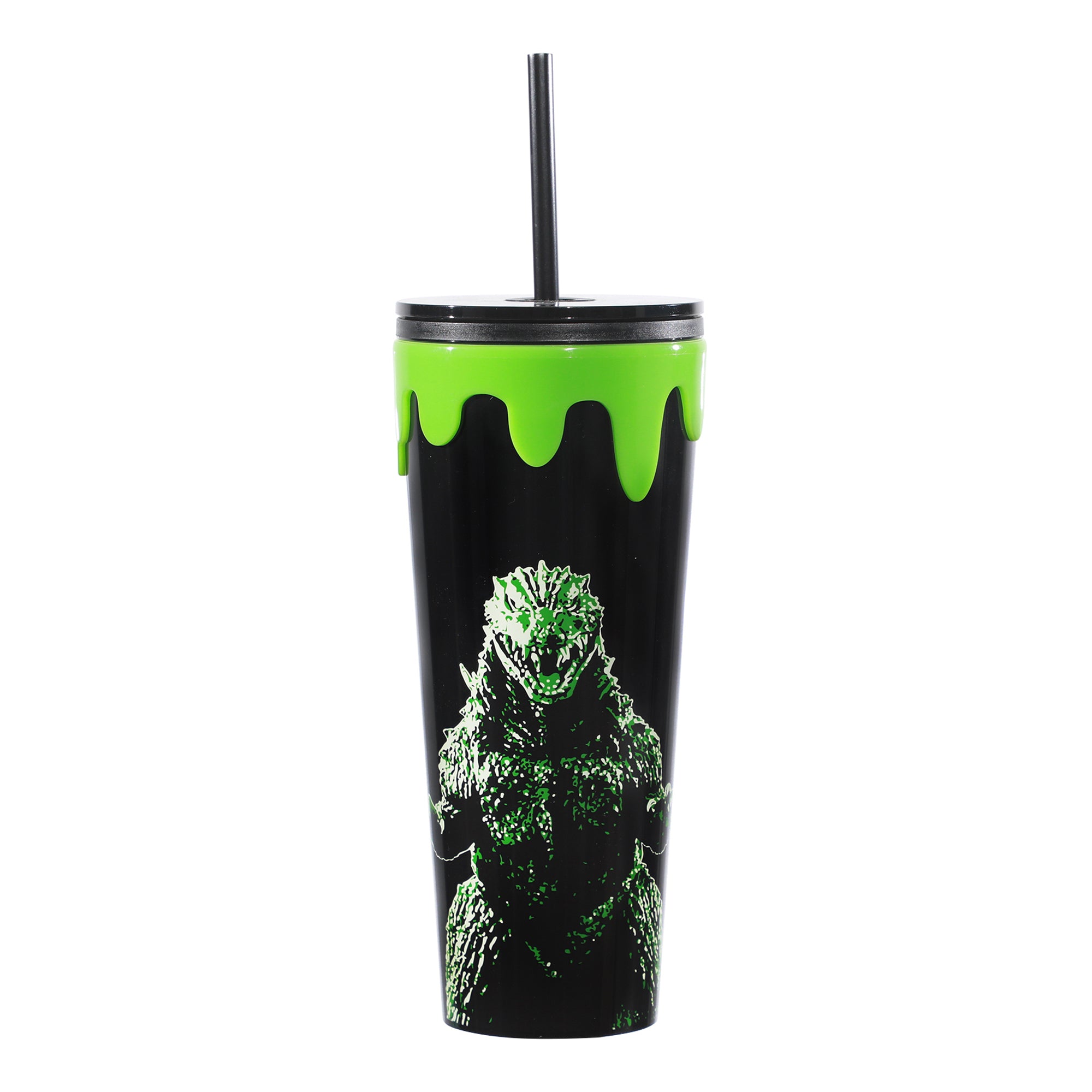 Godzilla Kanji 24 Oz Black Plastic Cup