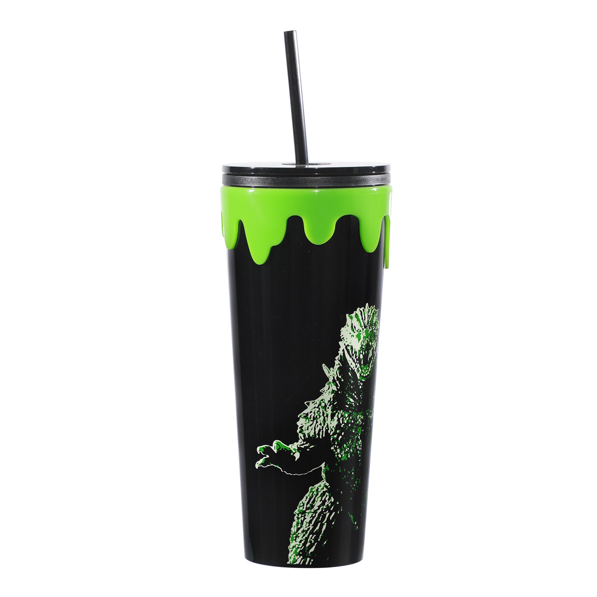 Godzilla Kanji 24 Oz Black Plastic Cup