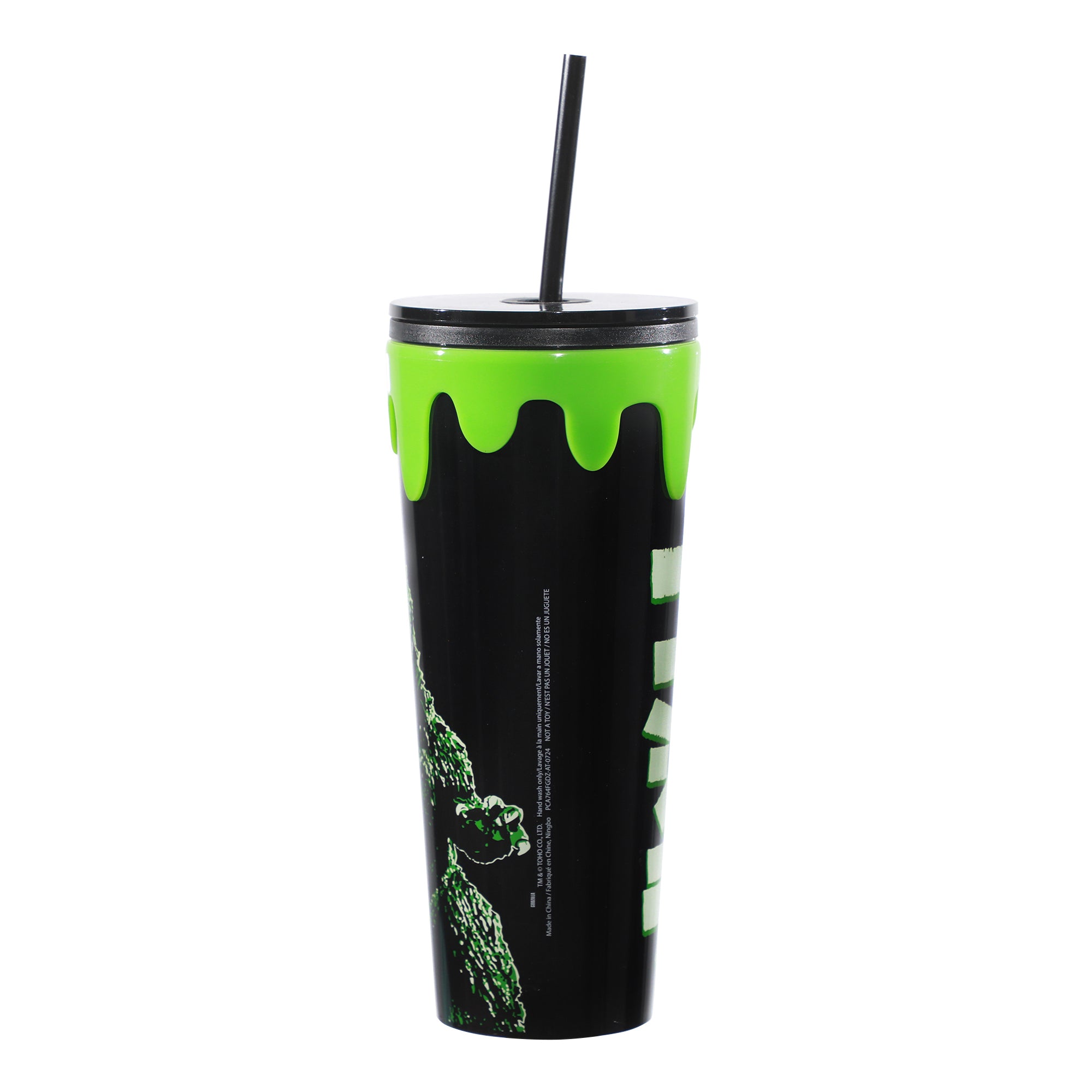 Godzilla Kanji 24 Oz Black Plastic Cup