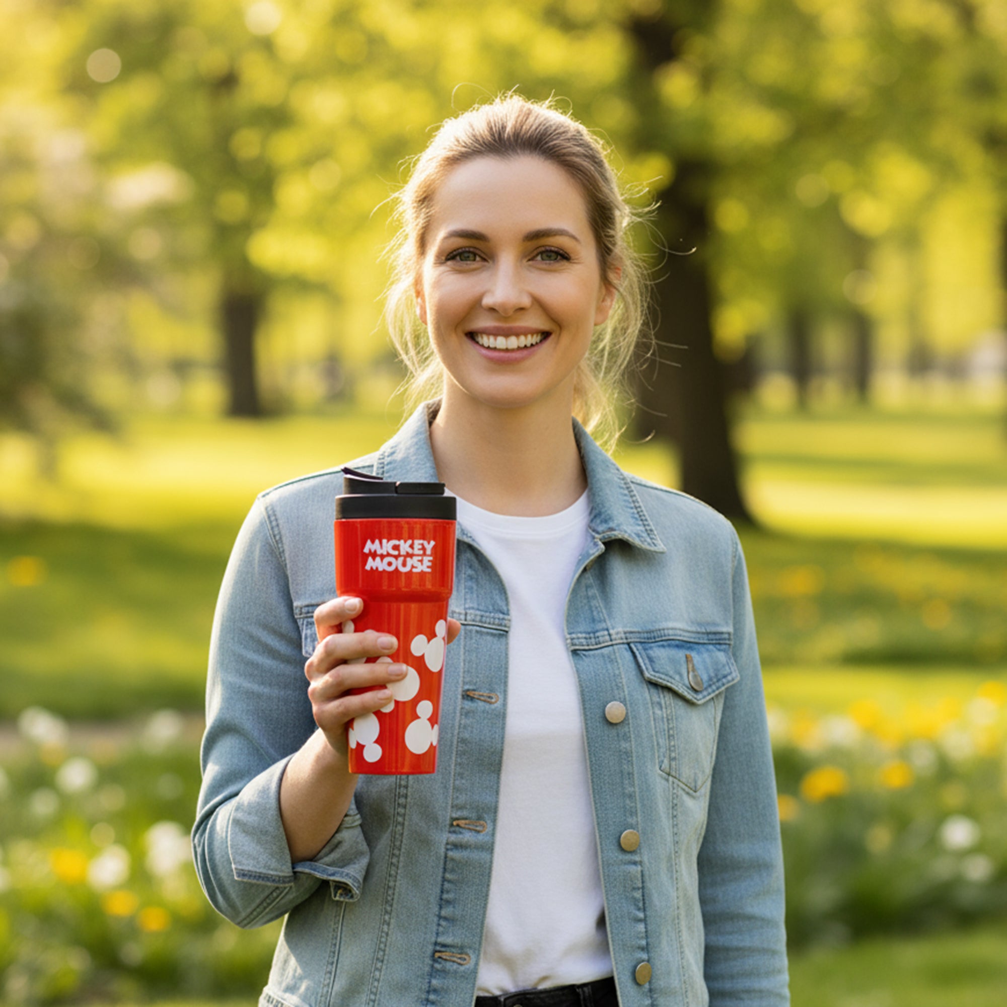 Mickey Mouse Character Print 27 Oz Travel Coffee Tumbler