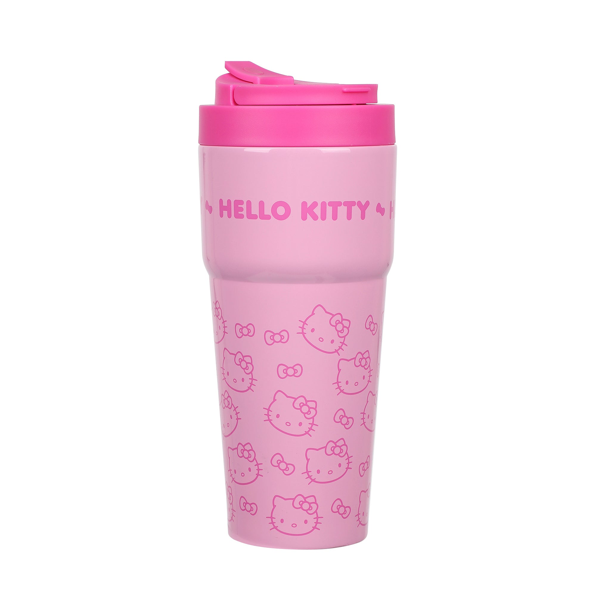 Hello Kitty Character Print Pink 27 Oz Stainless Steel Travel Coffee Tumbler