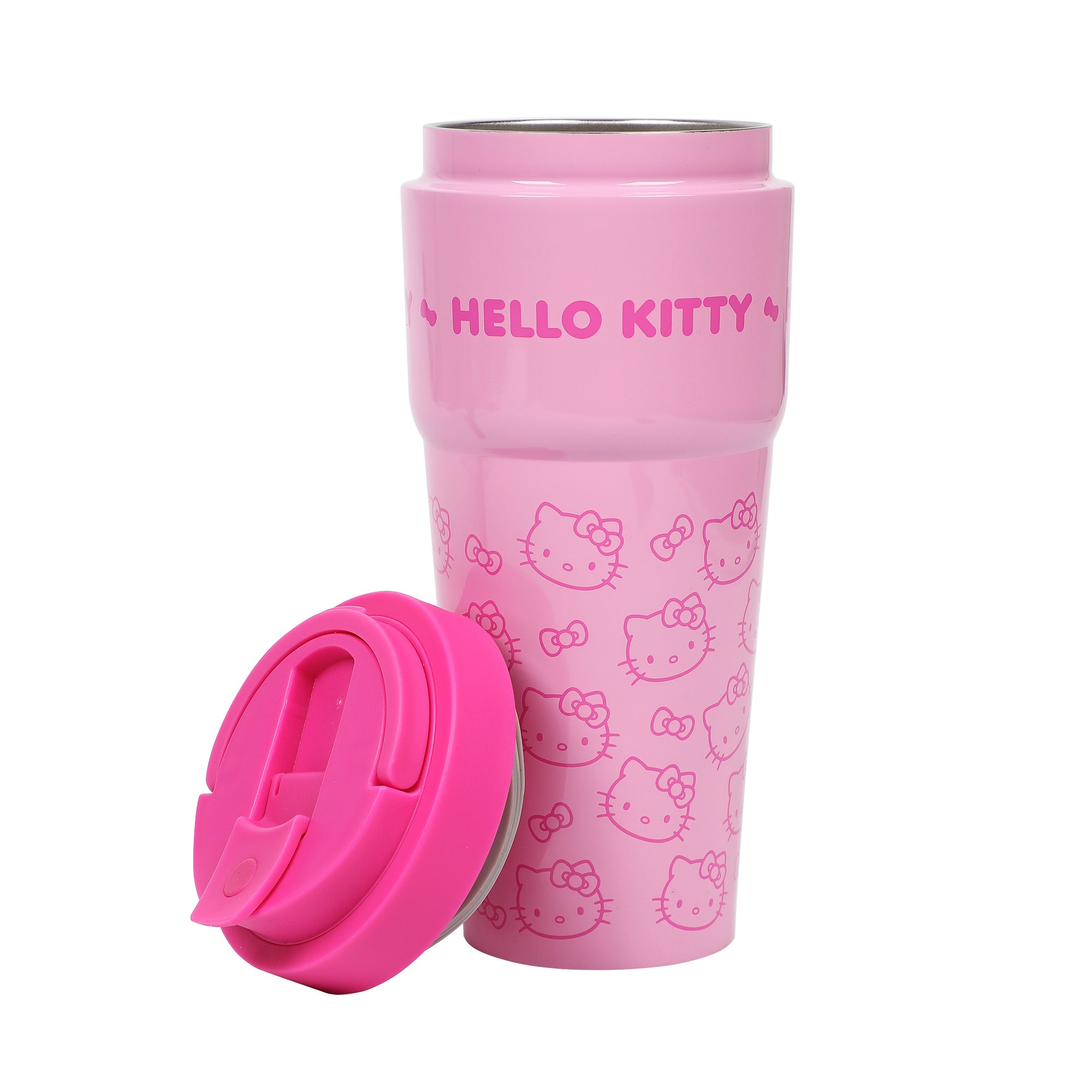 Hello Kitty Character Print Pink 27 Oz Stainless Steel Travel Coffee Tumbler