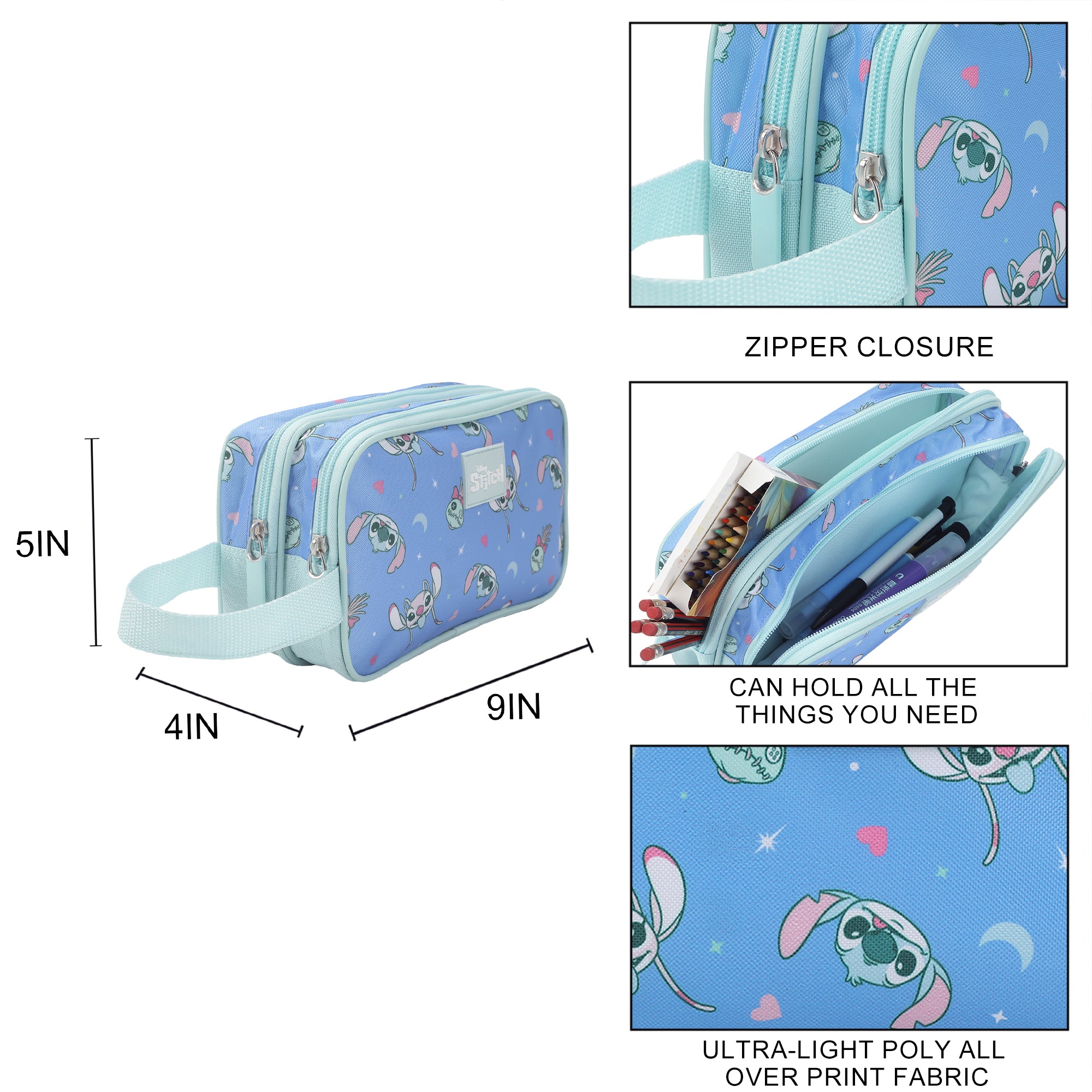 Disney's Stitch Dual-Compartment Utility Case With Webbing Pull Handle