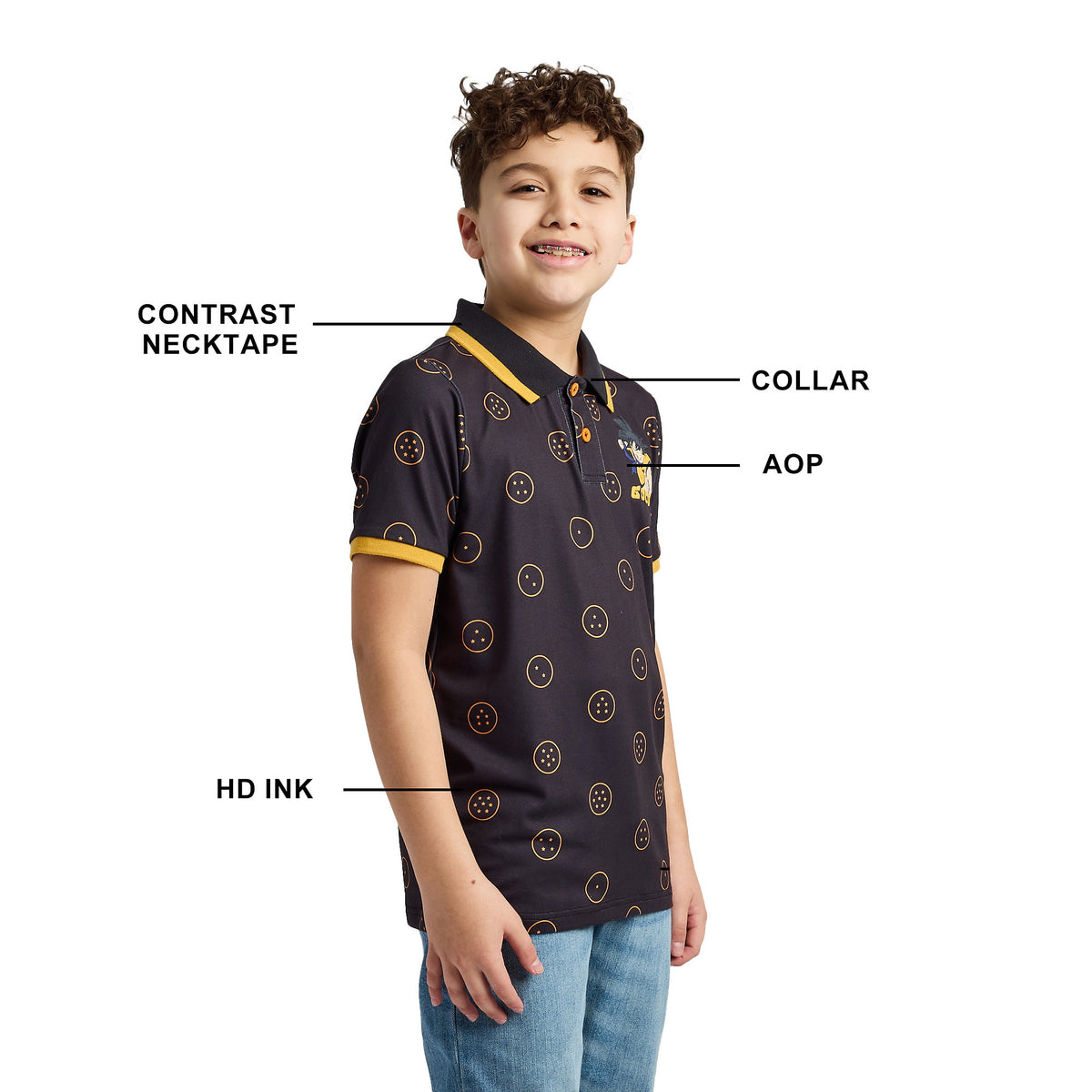 Dragon Ball Z Goku All Over Print Polo Shirt for Boys