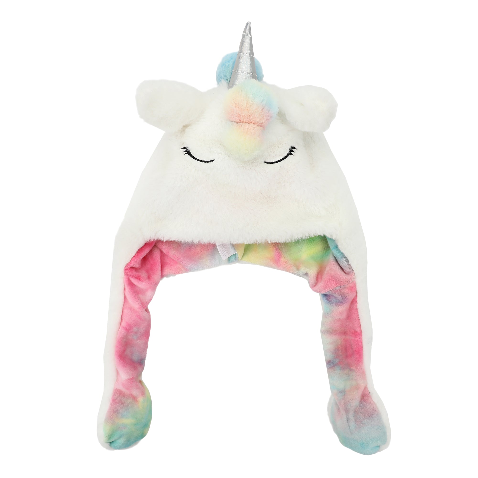 Unicorn Face Youth White Hat With Moveable 3D Horns