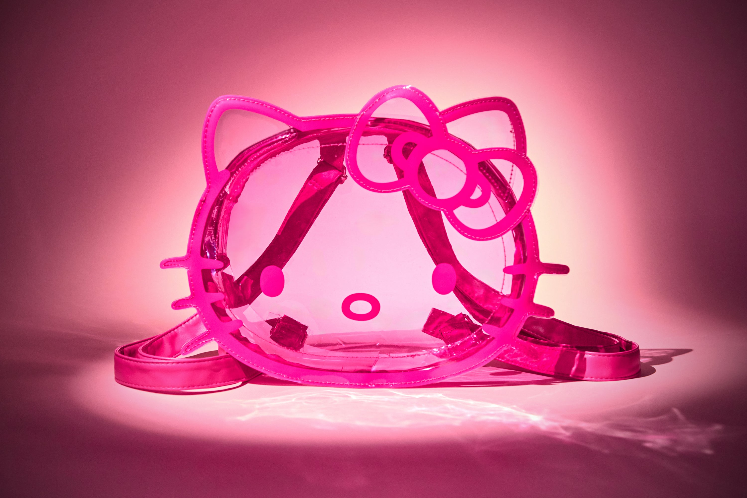 Hello Kitty Character Head Clear Adult Pink PVC 12" Mini Backpack