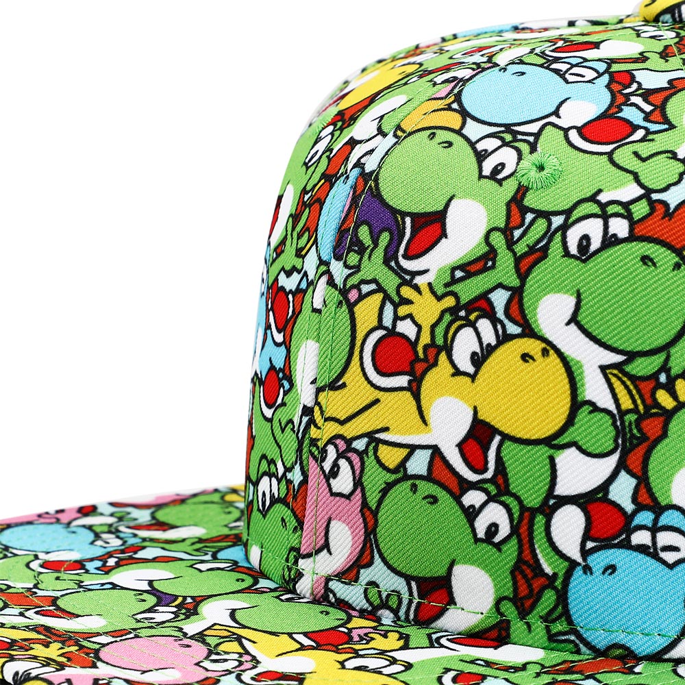 Super Mario Brothers Yoshi All Over Print snapback Cap for mens