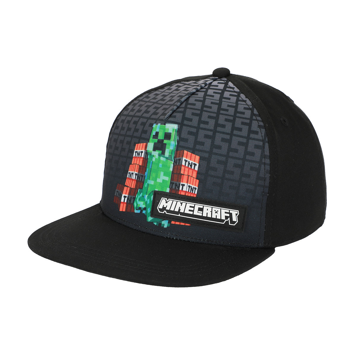 Minecraft Creeper & TNT Youth Black Snapback Hat