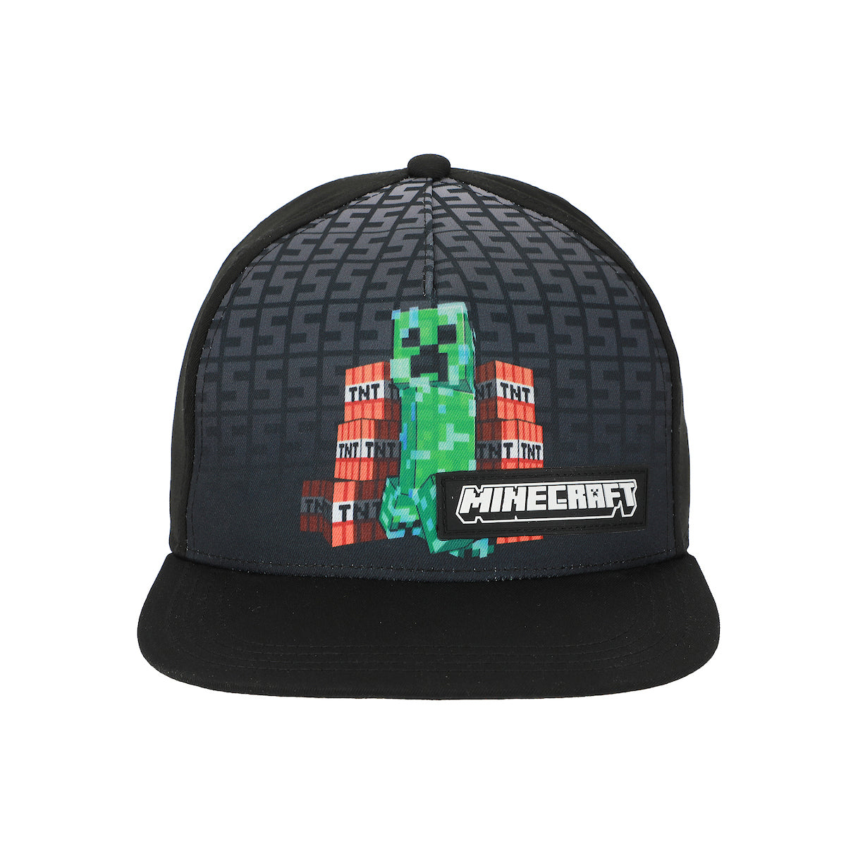 Minecraft Creeper & TNT Youth Black Snapback Hat